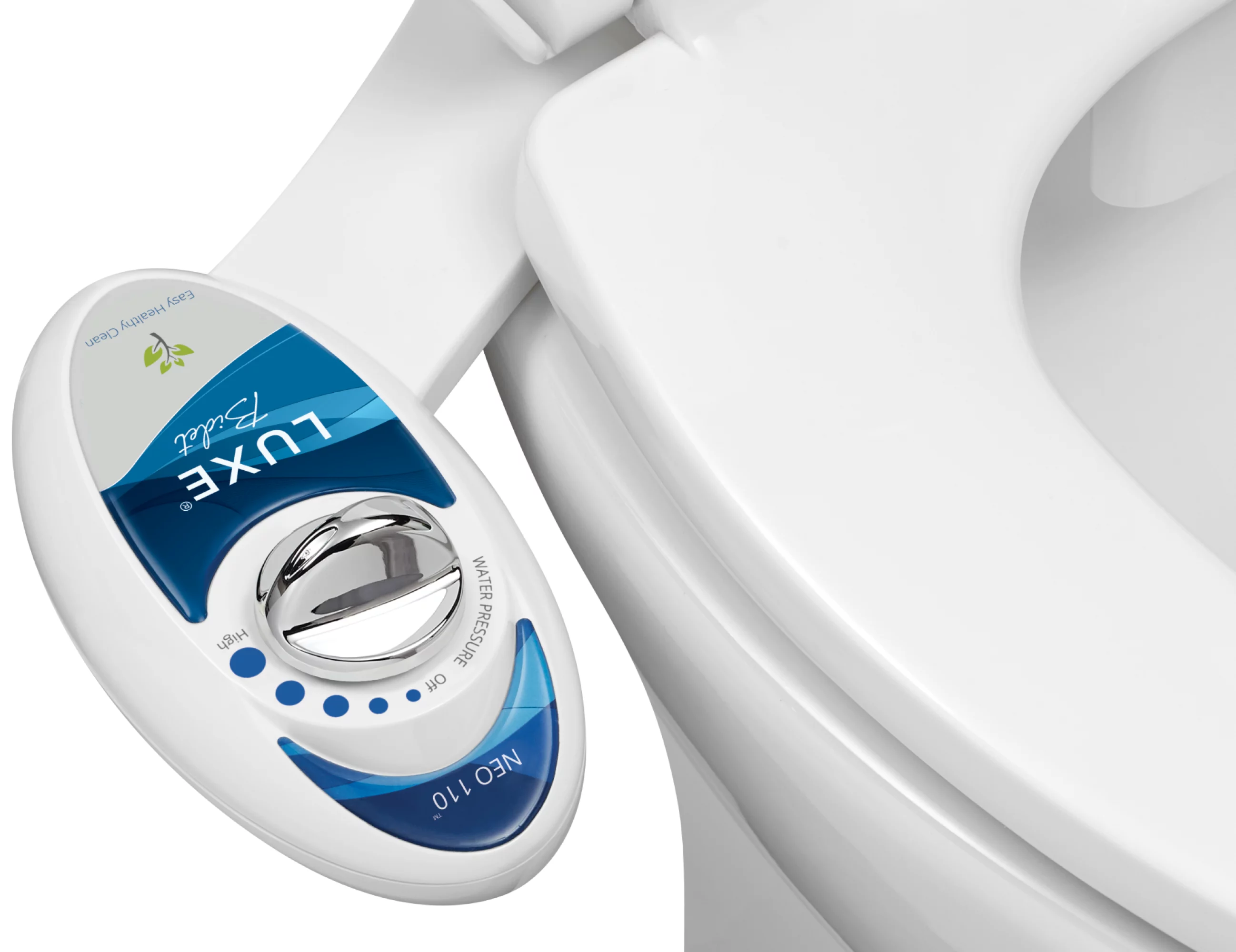 LUXE Bidet NEO 110 – Non-Electric Bidet Attachment, Adjustable Water Pressure, Rear Wash (Blue)