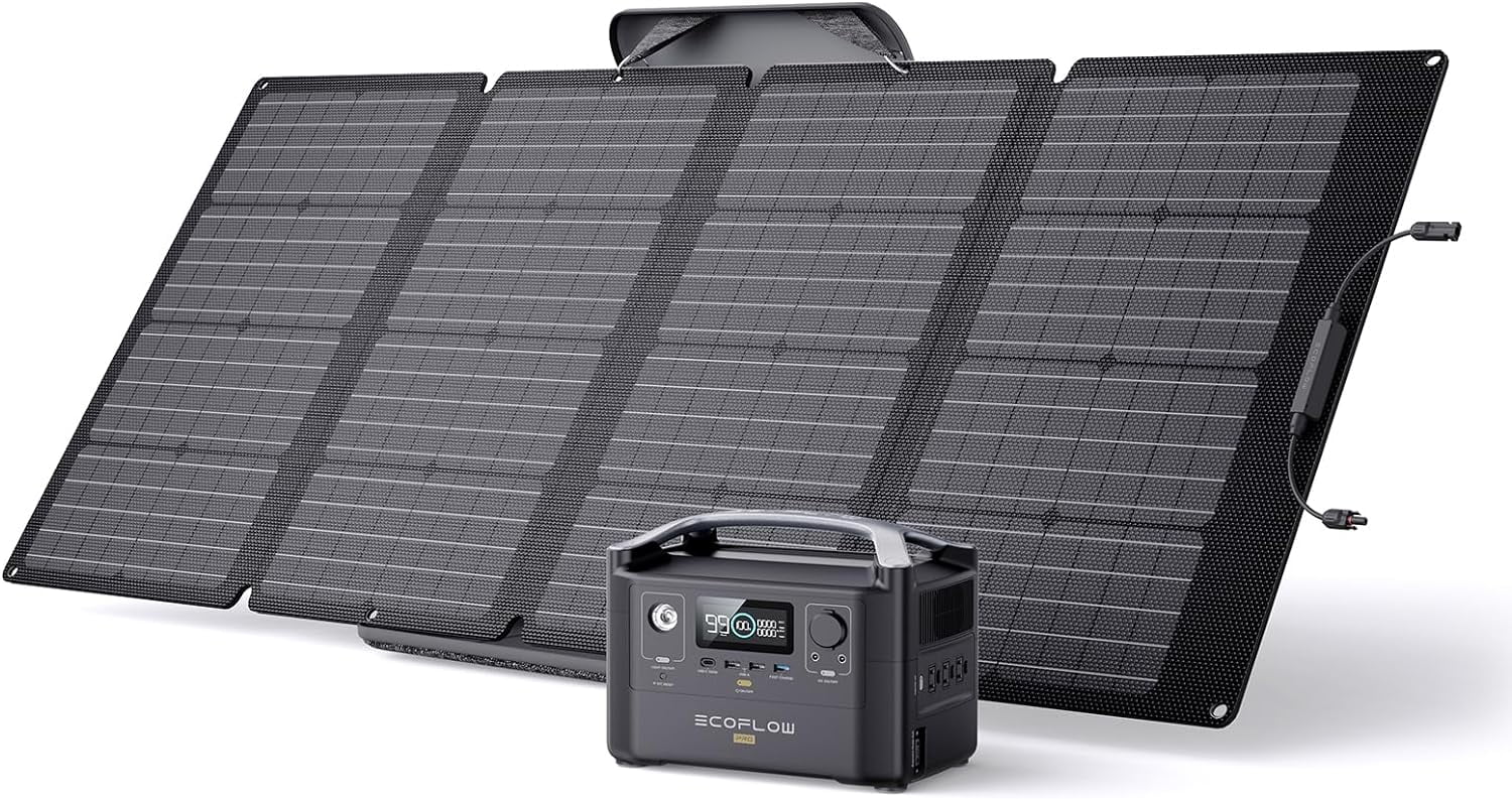 EcoFlow RIVER Pro Portable Power Station 720Wh Capacity,Solar Generator,600W AC Output for Outdoor Camping,Home Backup,Emergency,RV,off-Grid