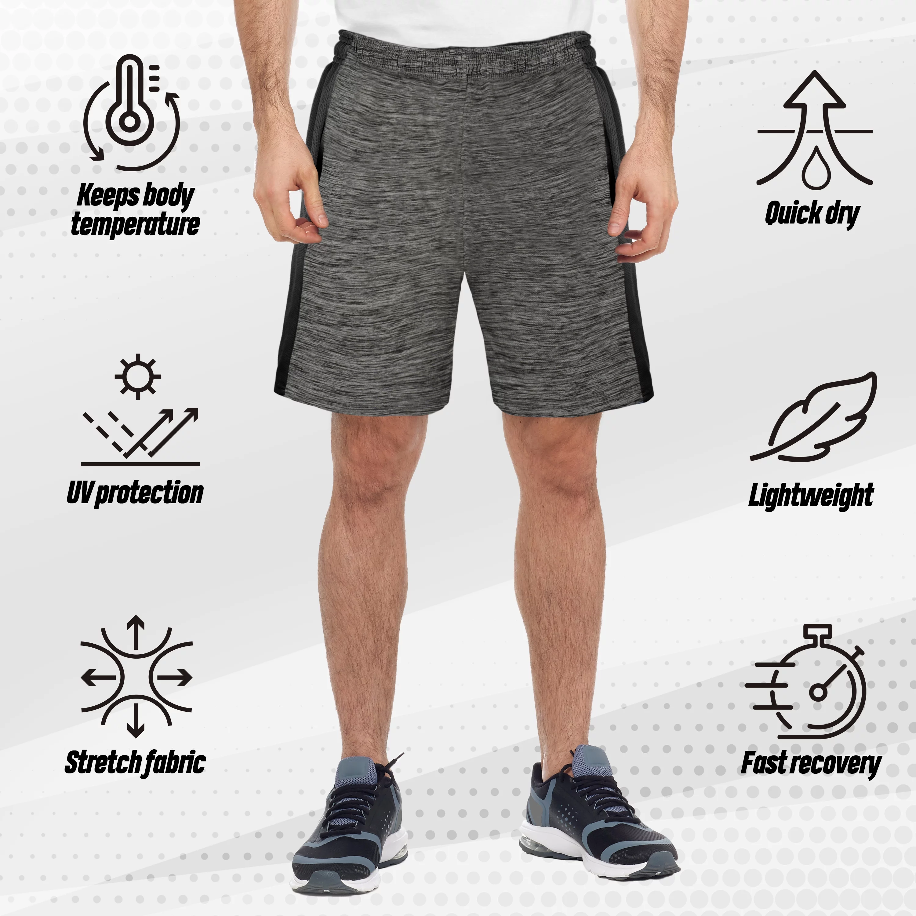 [4 Pack] PREMIUM Men’s Dry-Fit Active Athletic Performance Shorts for Basketball Running Gym Workout Fitness Sports with Two Side Pockets