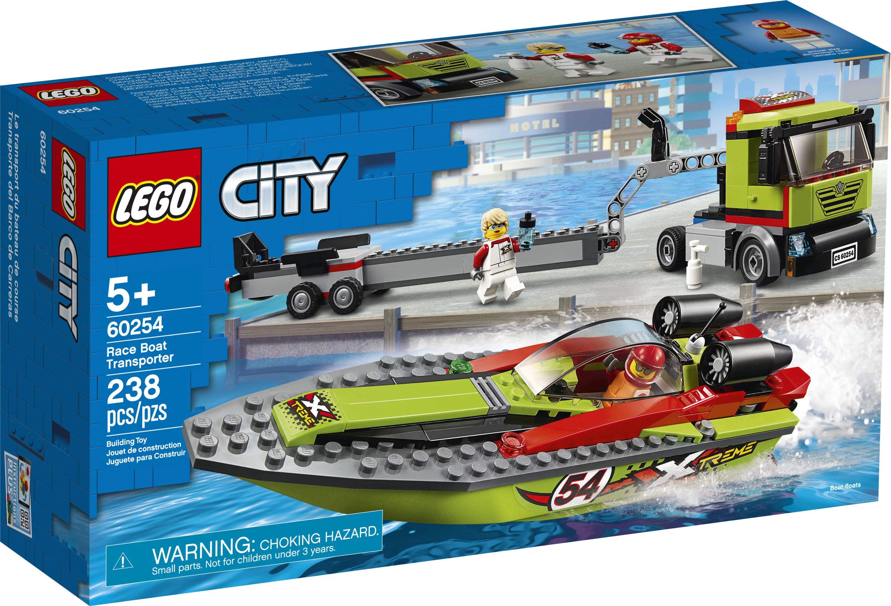 LEGO City Race Boat Transporter 60254 Vehicle Building Set for Kids (238 Pieces)