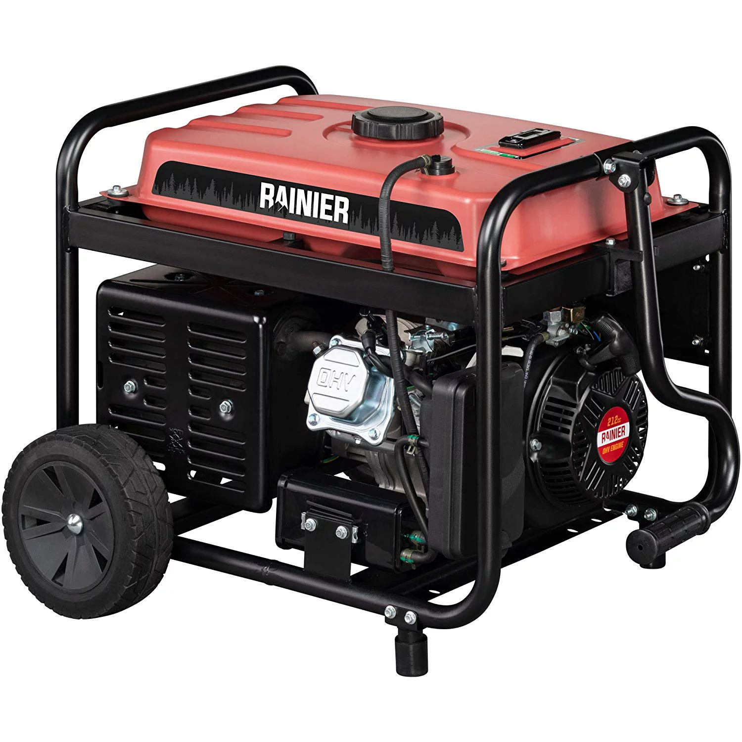 Rainier 4400 Peak Watt Portable Gas Generator with Electric Start and RV Ready Outlet