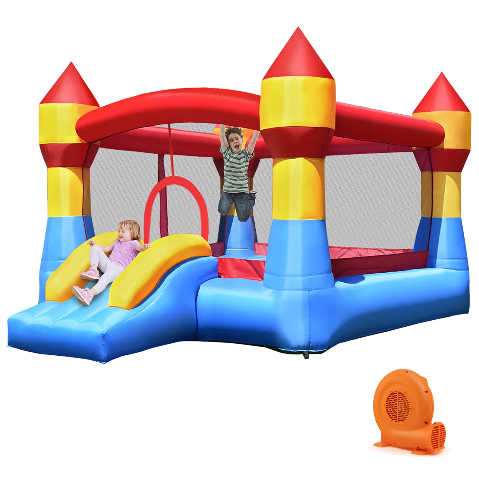 Infans Inflatable Bounce House Castle Jumper Moonwalk Playhouse Slide W/ 550W Blower