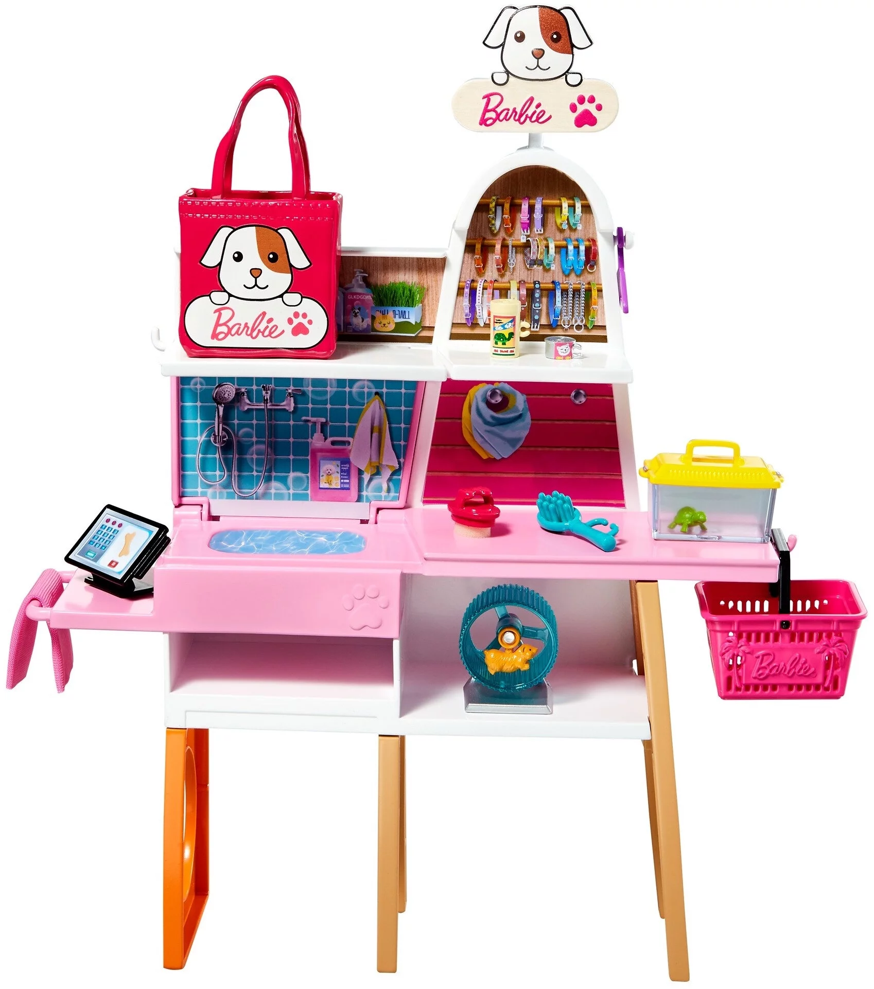 Barbie Doll and Pet Boutique Playset with 4 Pets, 20+ Themed Accessories and Color Change