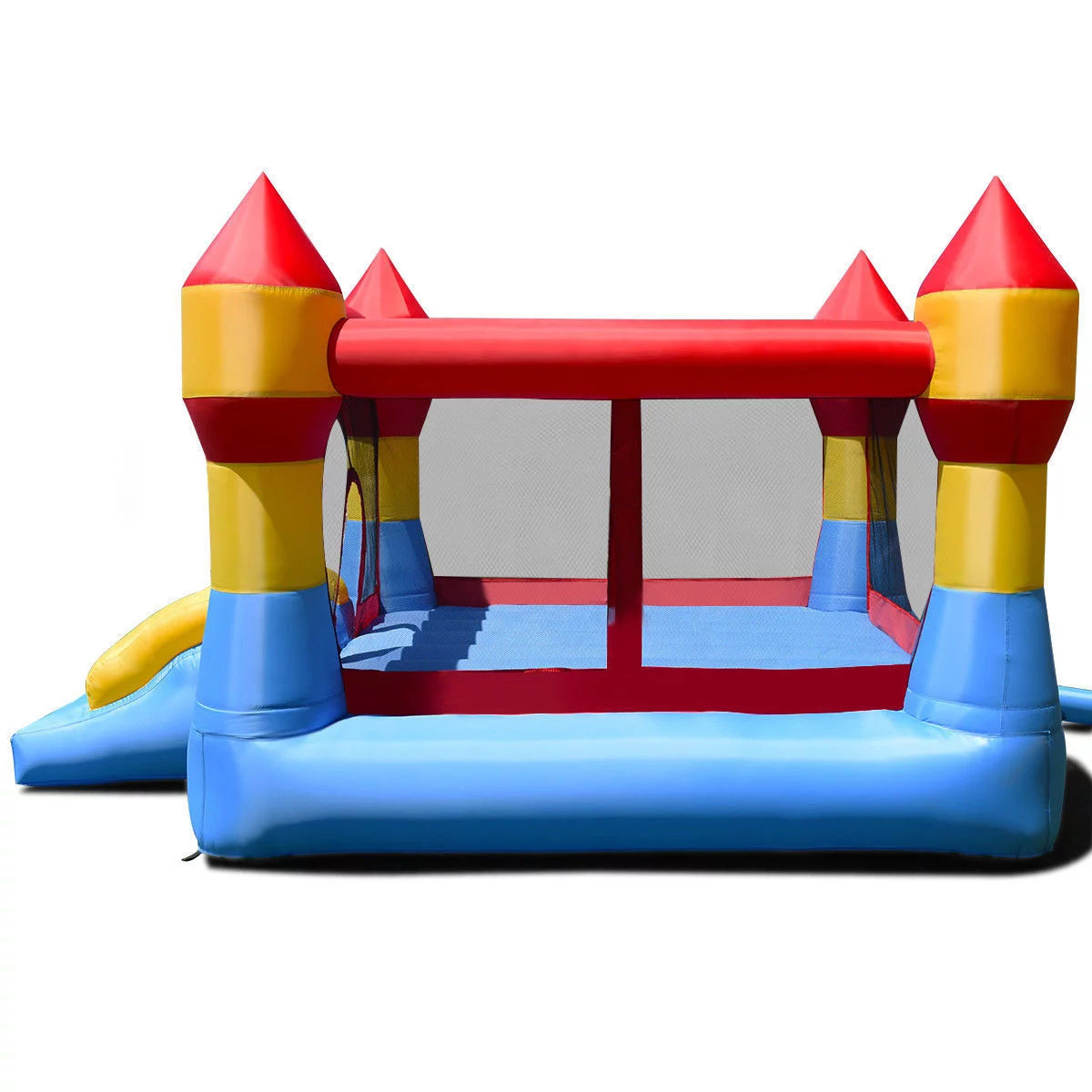 Gymax Inflatable Bounce House Castle Jumper Moonwalk Playhouse Slide Without Blower