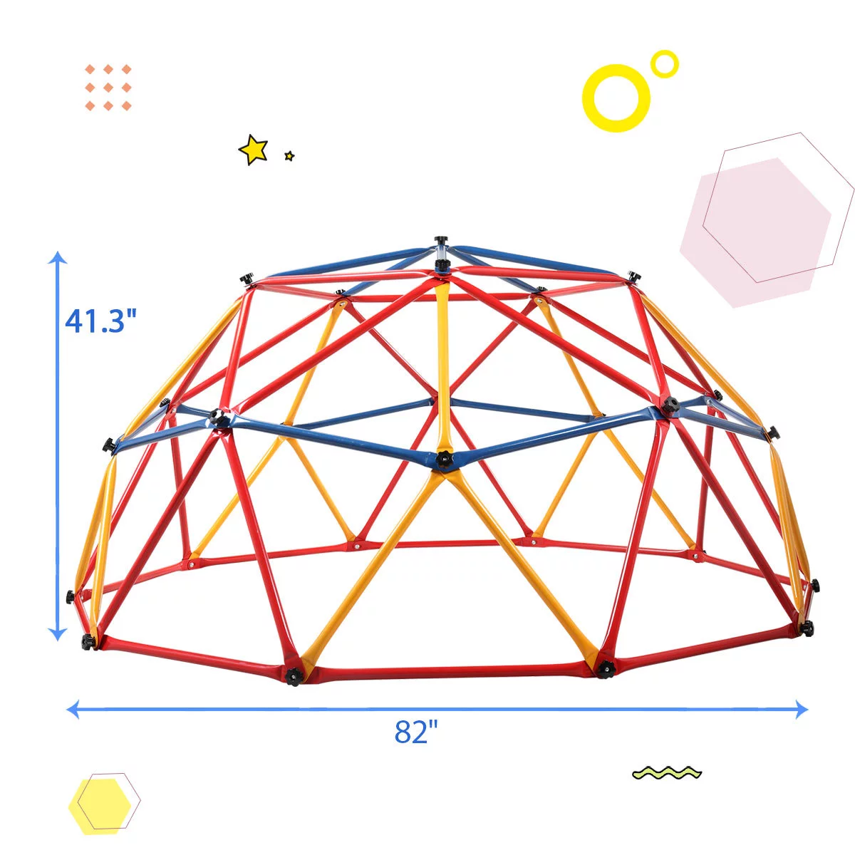 CIPACHO Outdoor Geometric Dome Climber, Playground Climbers Equipment Suitable for 1-6 Kids Climbing Frame