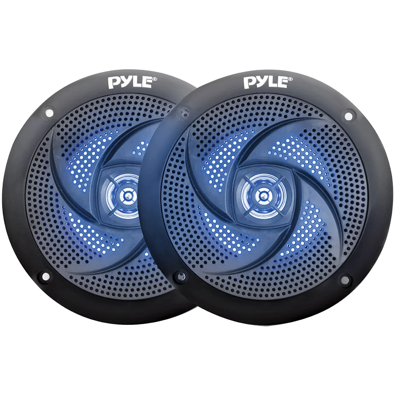 Pyle PLMRS43BL 4″ Waterproof Low Profile Marine Speakers, Black (2 Pack)