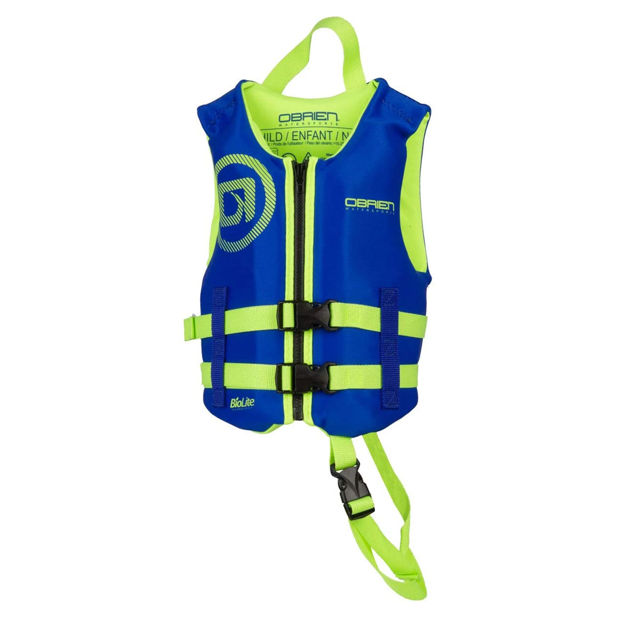 O’Brien Traditional Neoprene Life Jacket for Small Children 33-55 Lbs, Blue