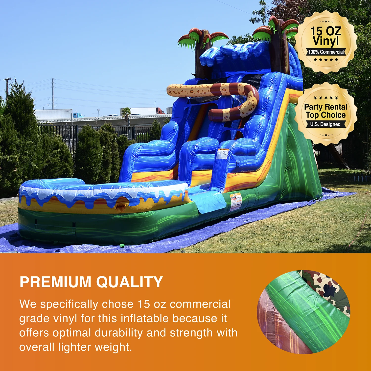 JumpOrange Commercial Grade Waterslide with Pool for Kids and Adults (with Blower), Jaguar