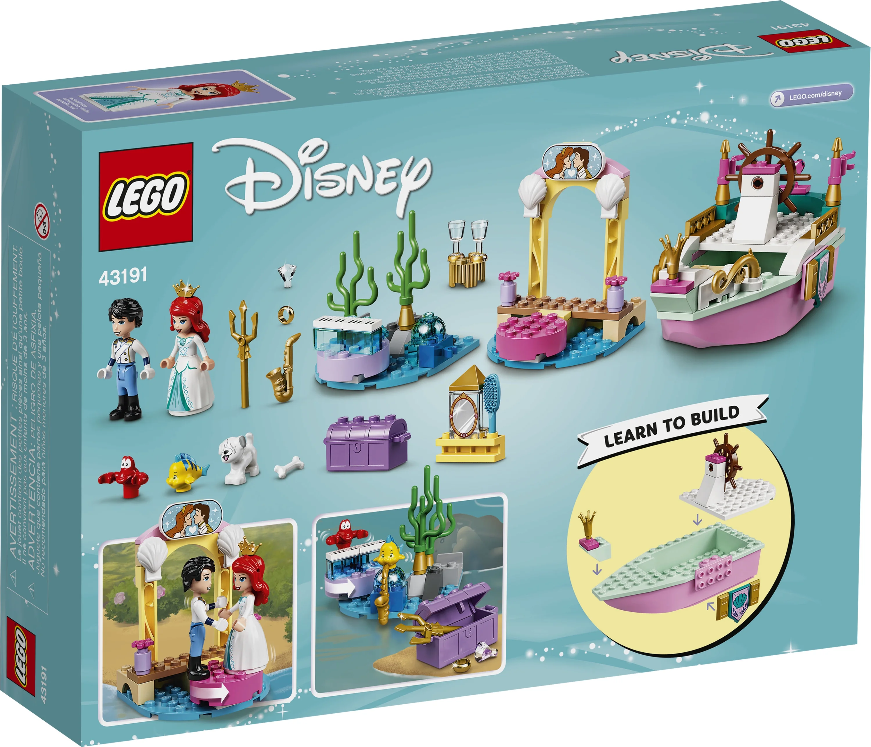 LEGO Disney Ariel’s Celebration Boat 43191; Creative Building Toy for Kids (114 Pieces)