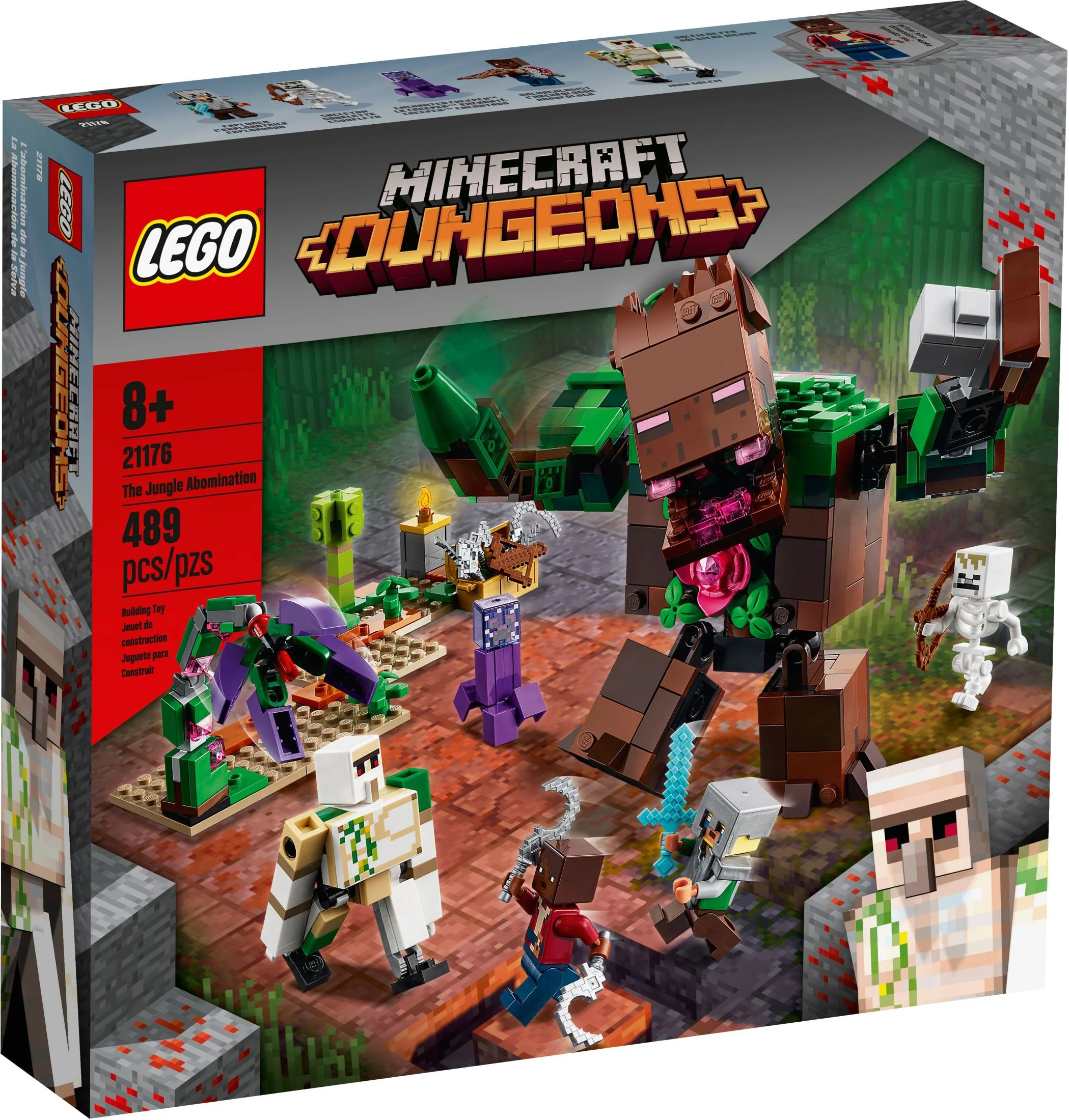 LEGO Minecraft The Jungle Abomination 21176 Building Toy Playset (487 Pieces)