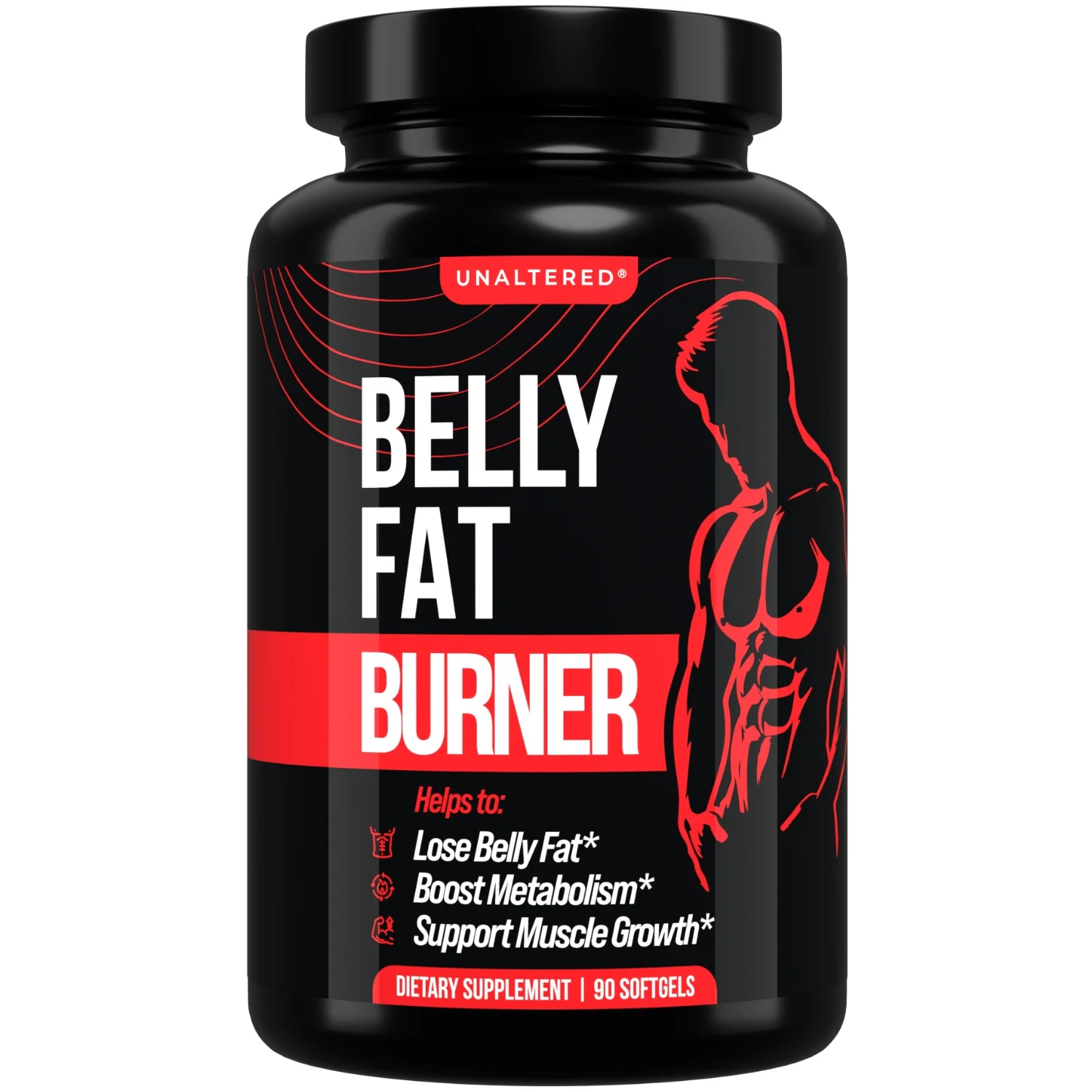 Fat Burner for Men – Belly Fat Burner with CLA – Unaltered Athletics Dietary Supplement – 90 Ct