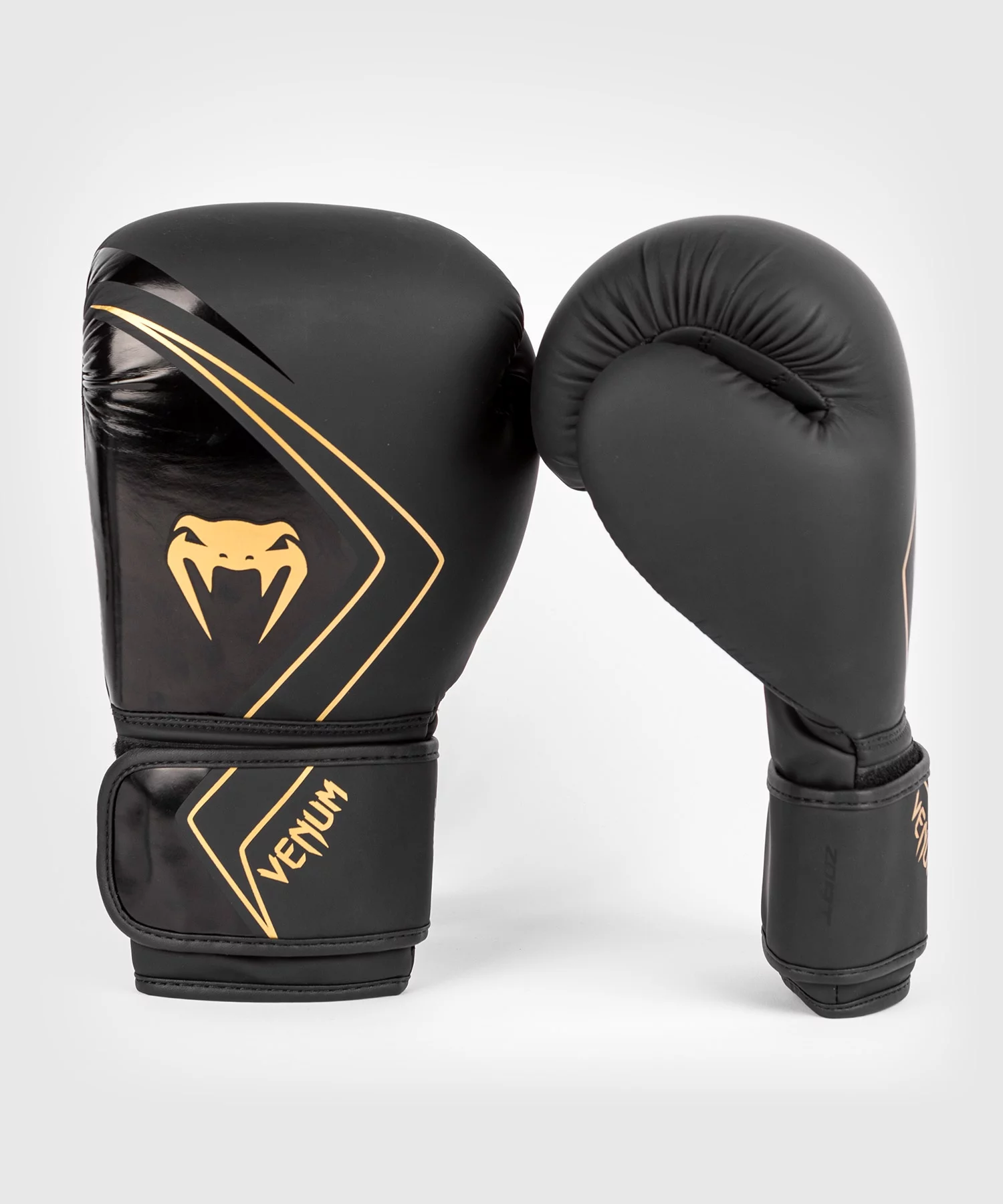 Venum Unisex Contender 2.0 Boxing Gloves – Black/Gold – 12 oz – Adult