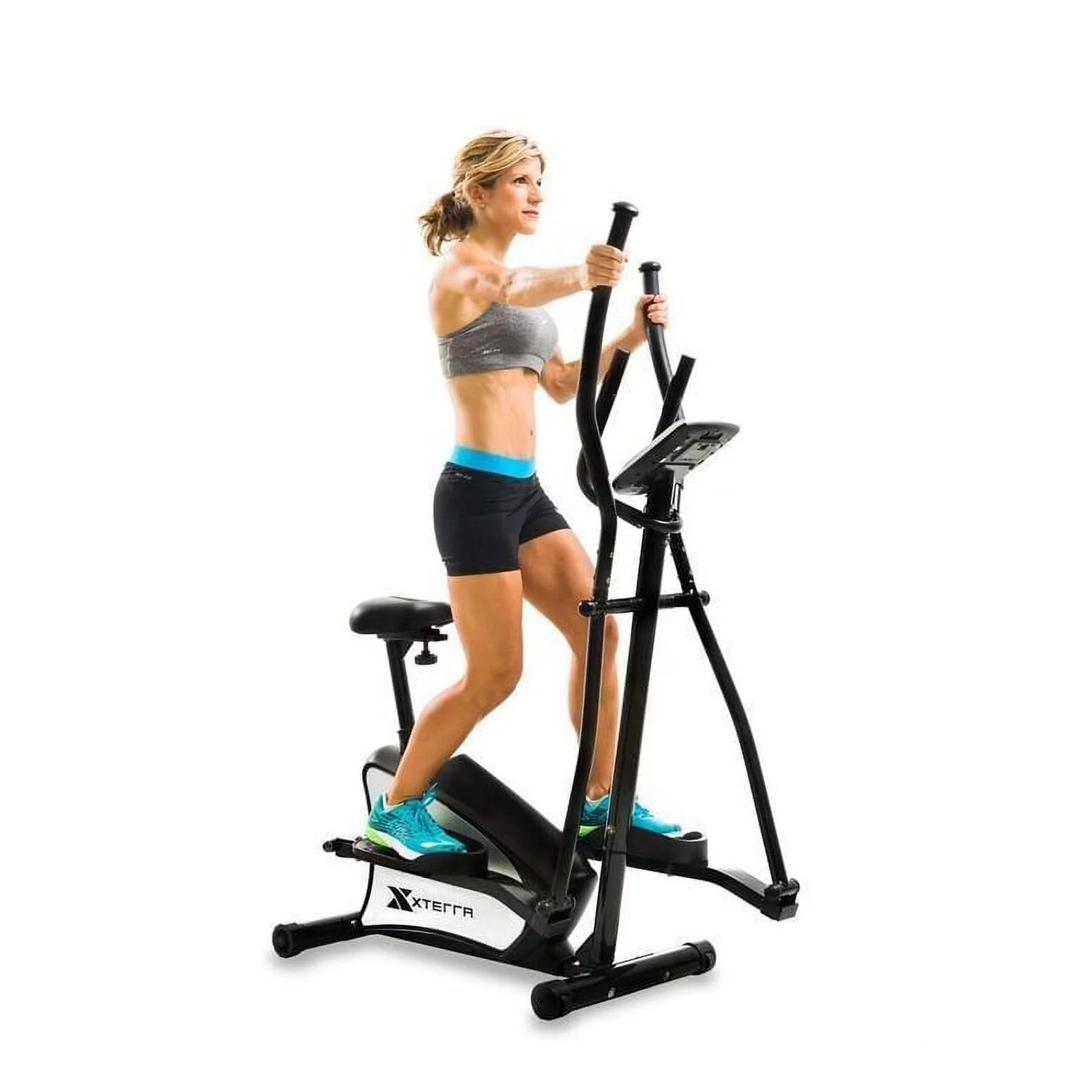 EU150 2-in-1 Hybrid Elliptical Upright Bike for Full Body Workout with 13″ Stride, 265 lb Weight Limit