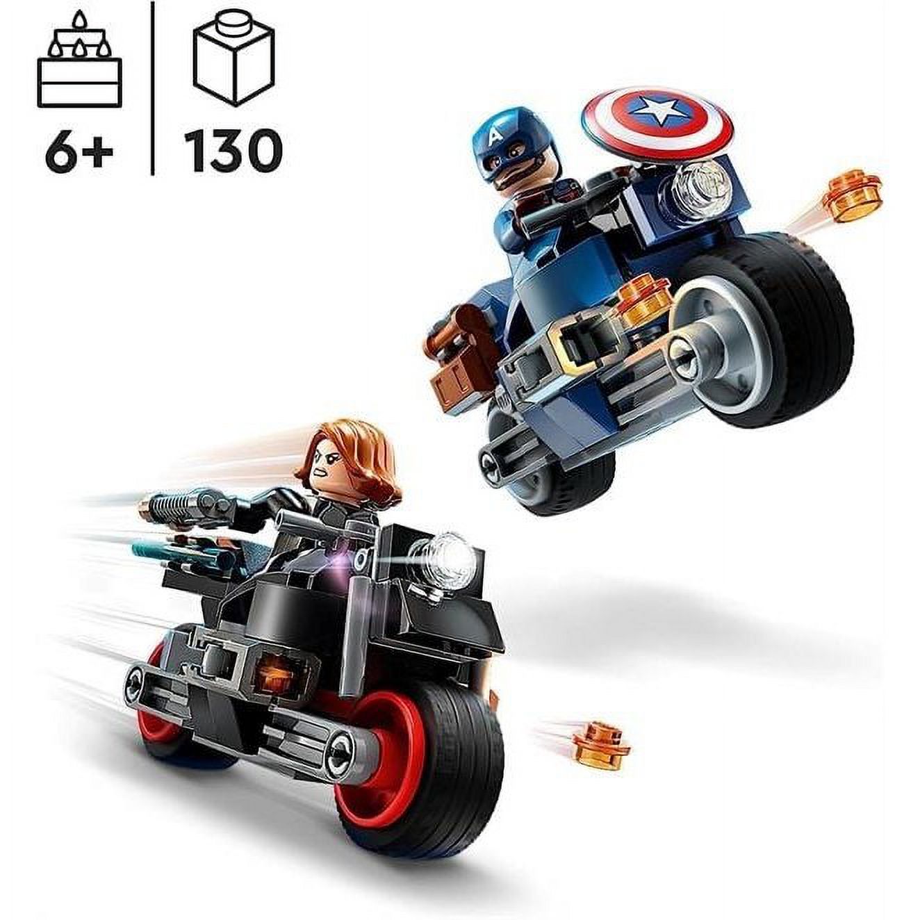 Lego Marvel Black Widow and Captain America Motorbikes 76260