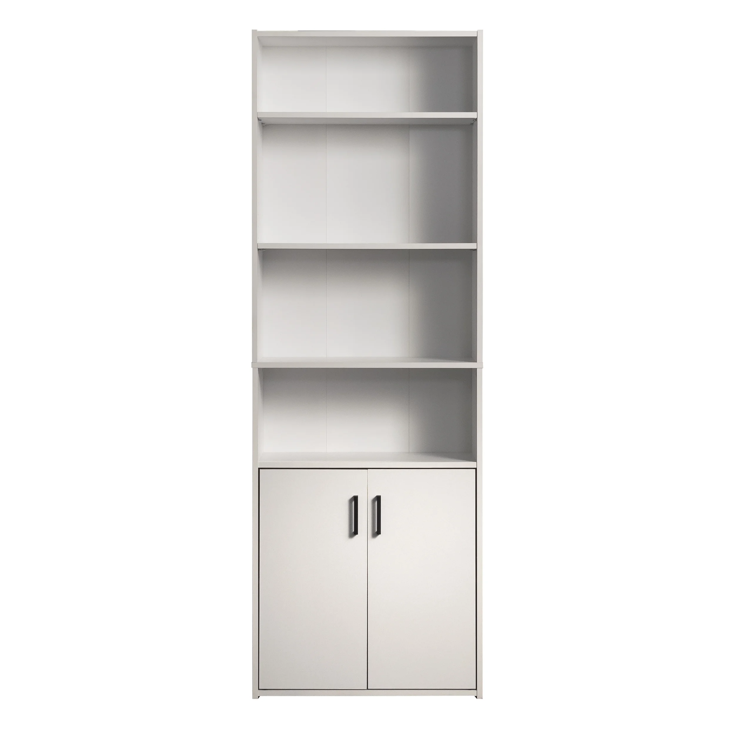 Mainstays Traditional 5 Shelf Bookcase with Doors, Soft White