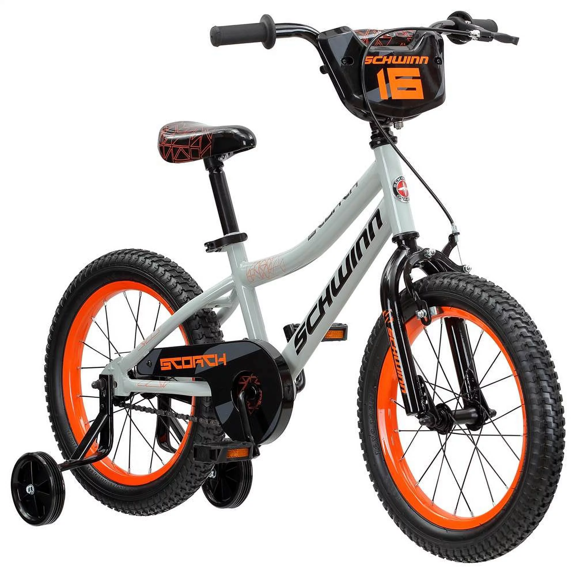 Schwinn Scorch Boy’s Bicycle with 16 In. Training Wheels, Color – Gray, Style – Boy’s Juvenile