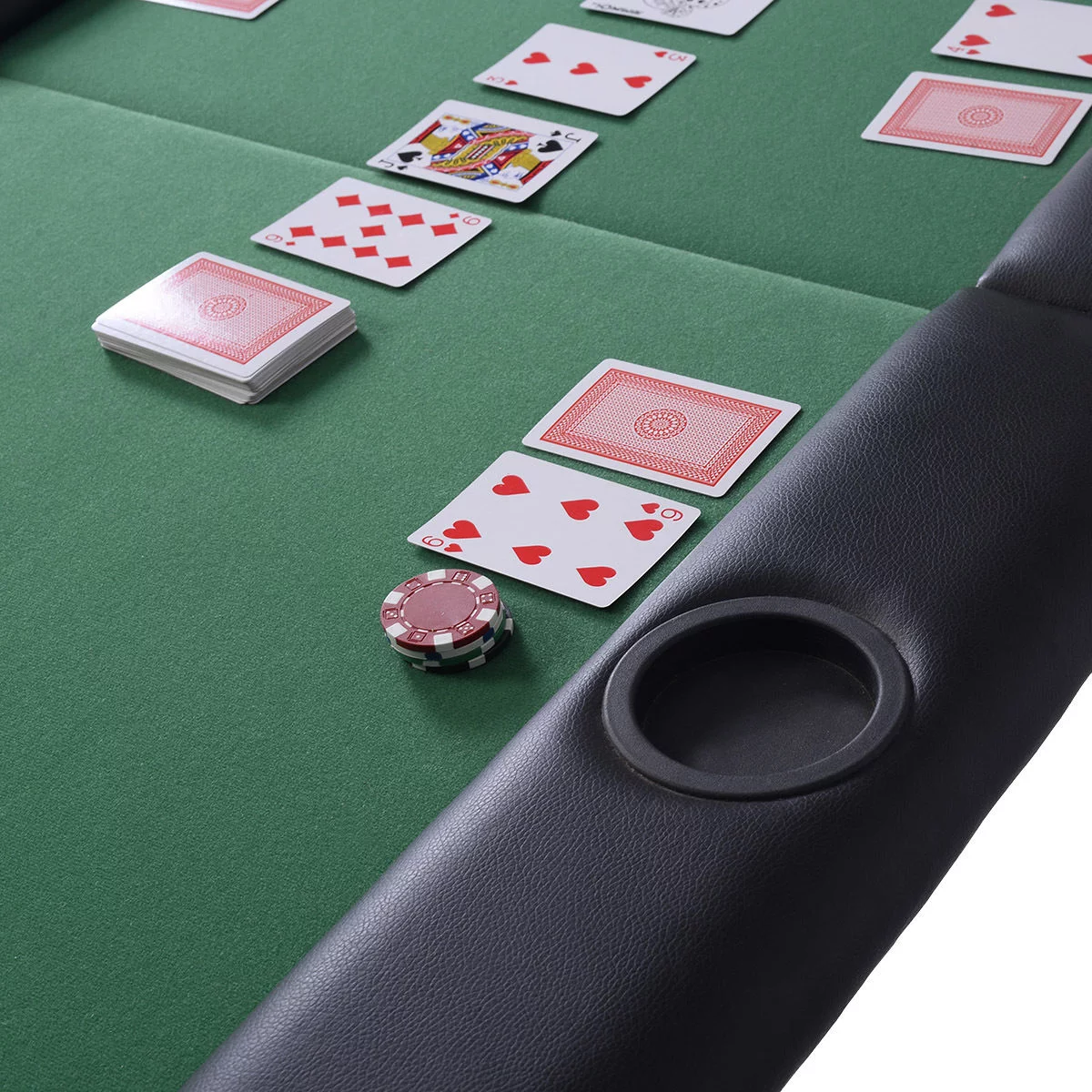 Costway Foldable 8 Player Poker Table Casino Texas Holdem Folding Poker Play Table