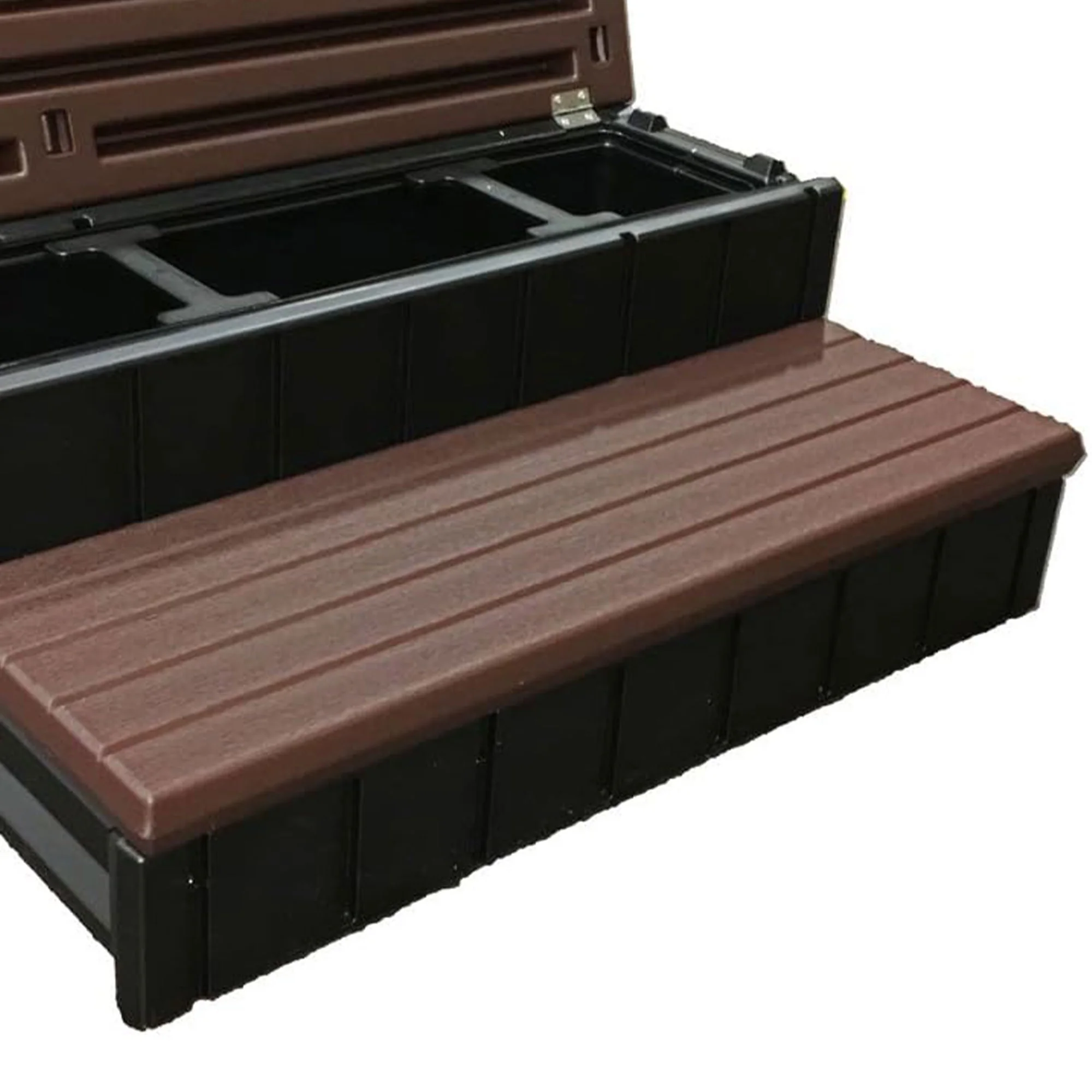 Confer Plastics Leisure Accent Outdoor Spa Storage Steps, Espresso