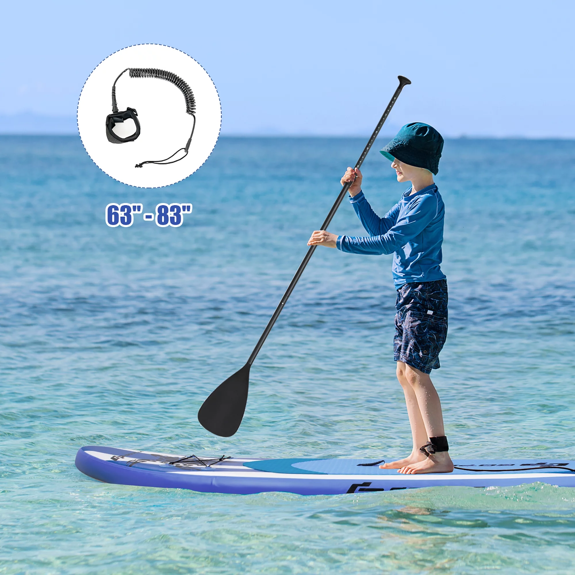 Goplus 11′ Inflatable Stand Up Paddle Board SUP W/Carrying Bag Aluminum Paddle Navy