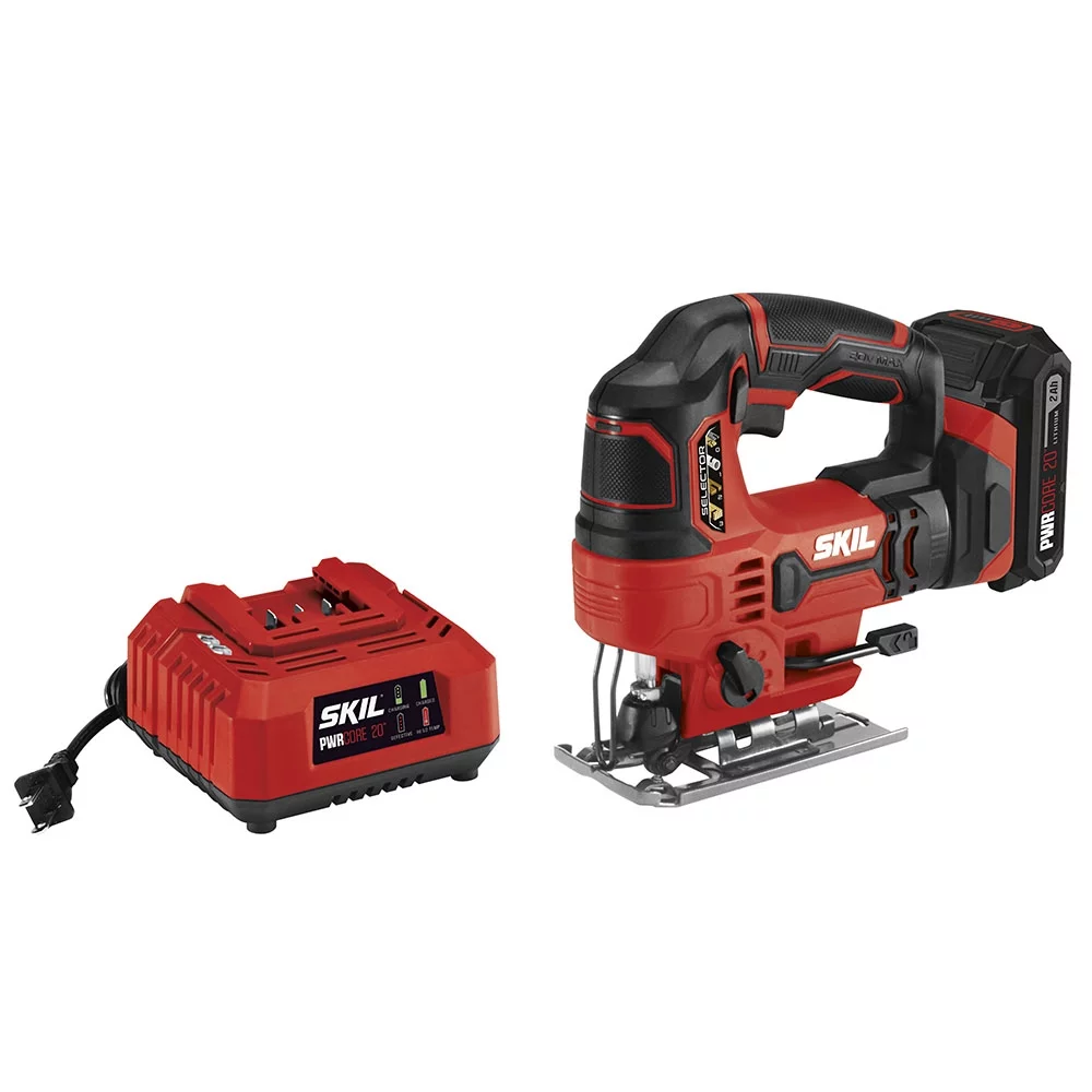 SKIL JS820302 20V 7/8” Cordless Jigsaw, 2.0Ah Lithium Battery & Charger