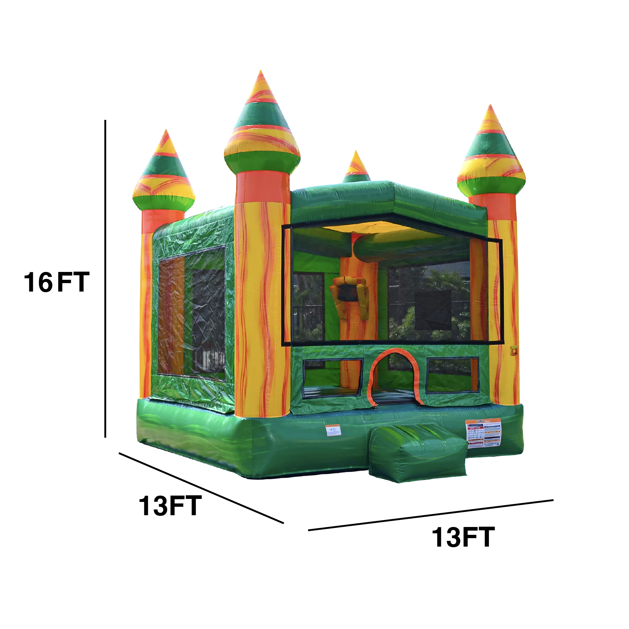 JumpOrange Castle Commercial Grade Bounce House Inflatable for Kids and Adults (with Blower)