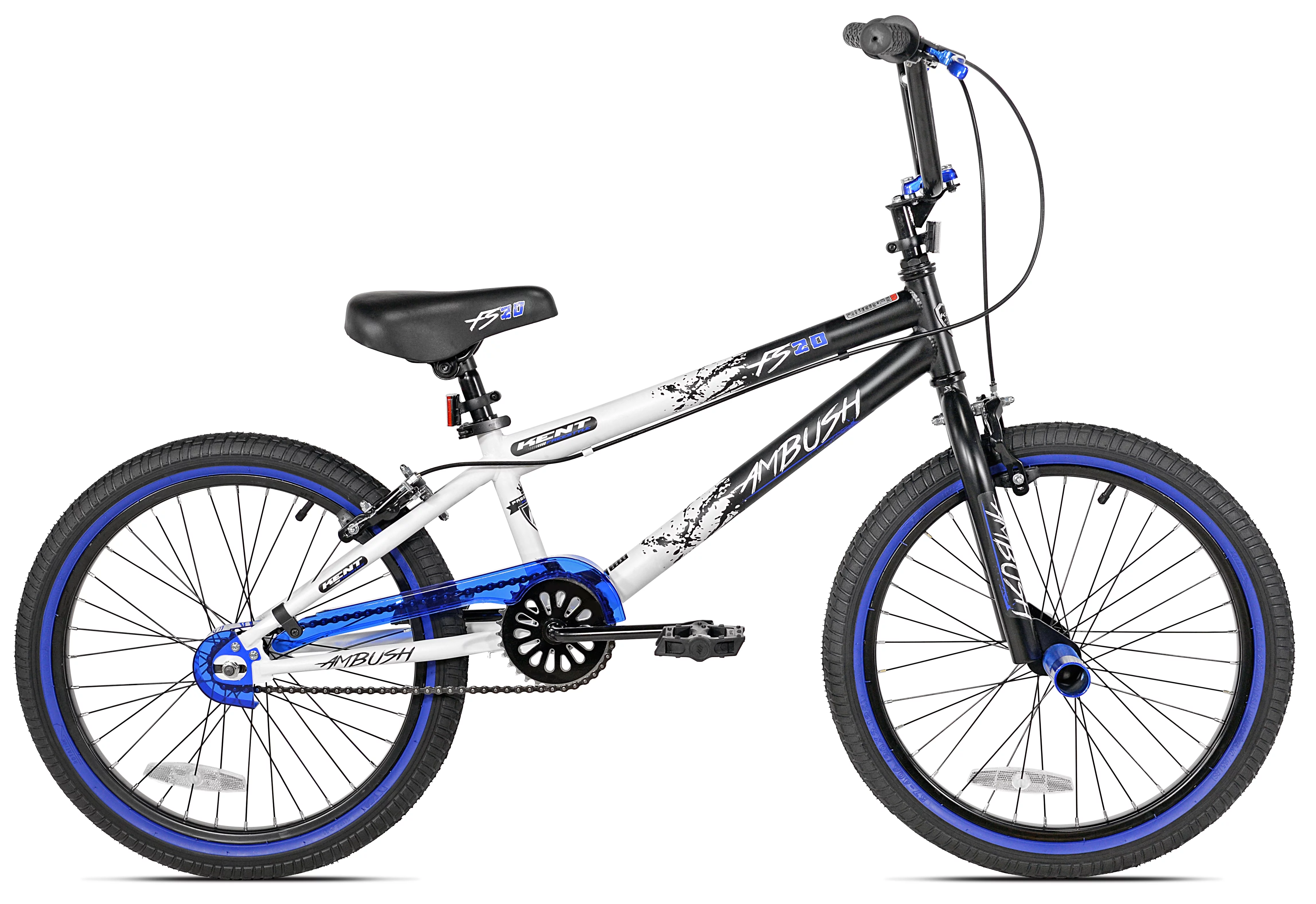 Kent Bicycles 20″ Boy’s Ambush BMX Child Bike, Black/Blue