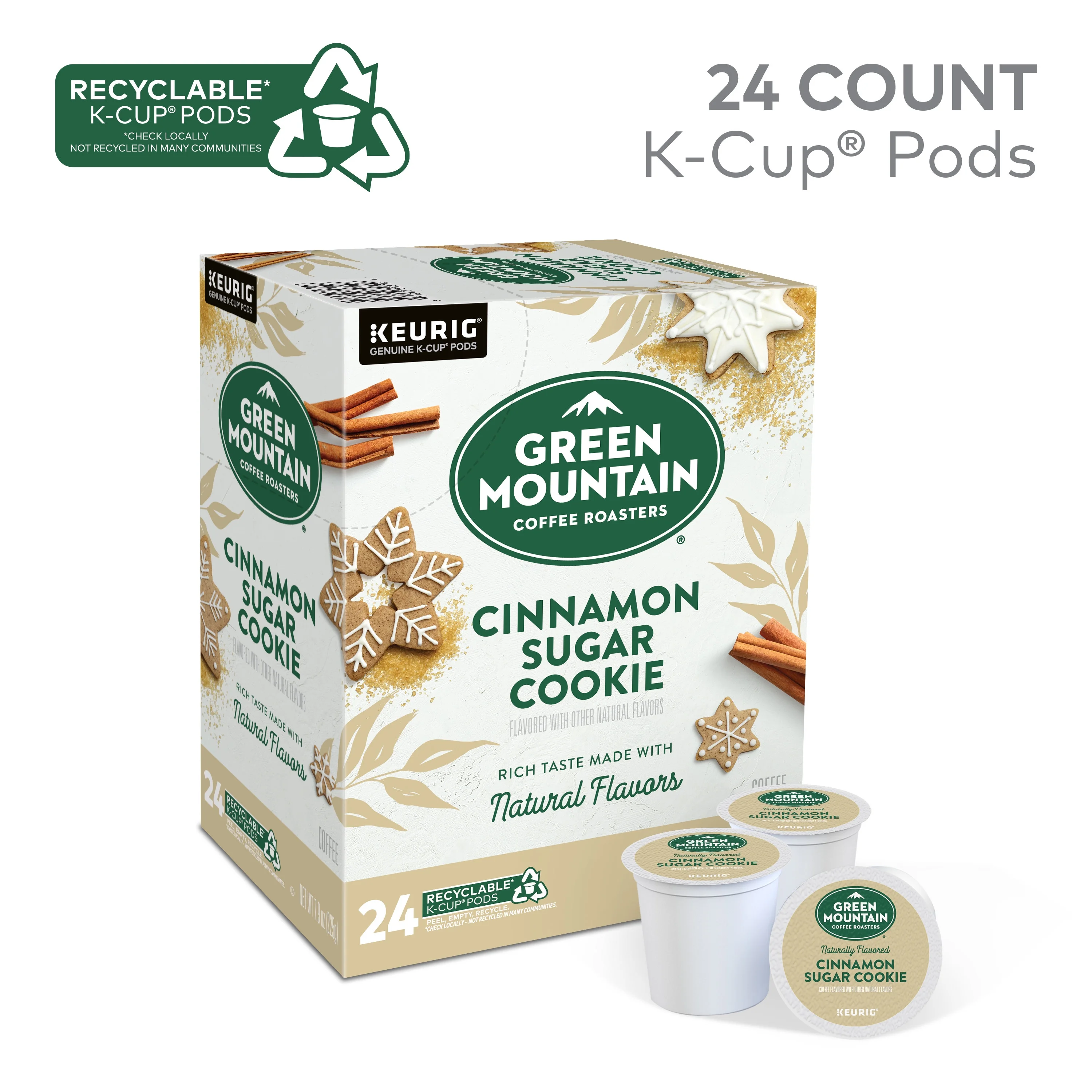 Green Mountain Coffee Roasters, Cinnamon Sugar Cookie Light Roast K-Cup Coffee Pods, 24 Count