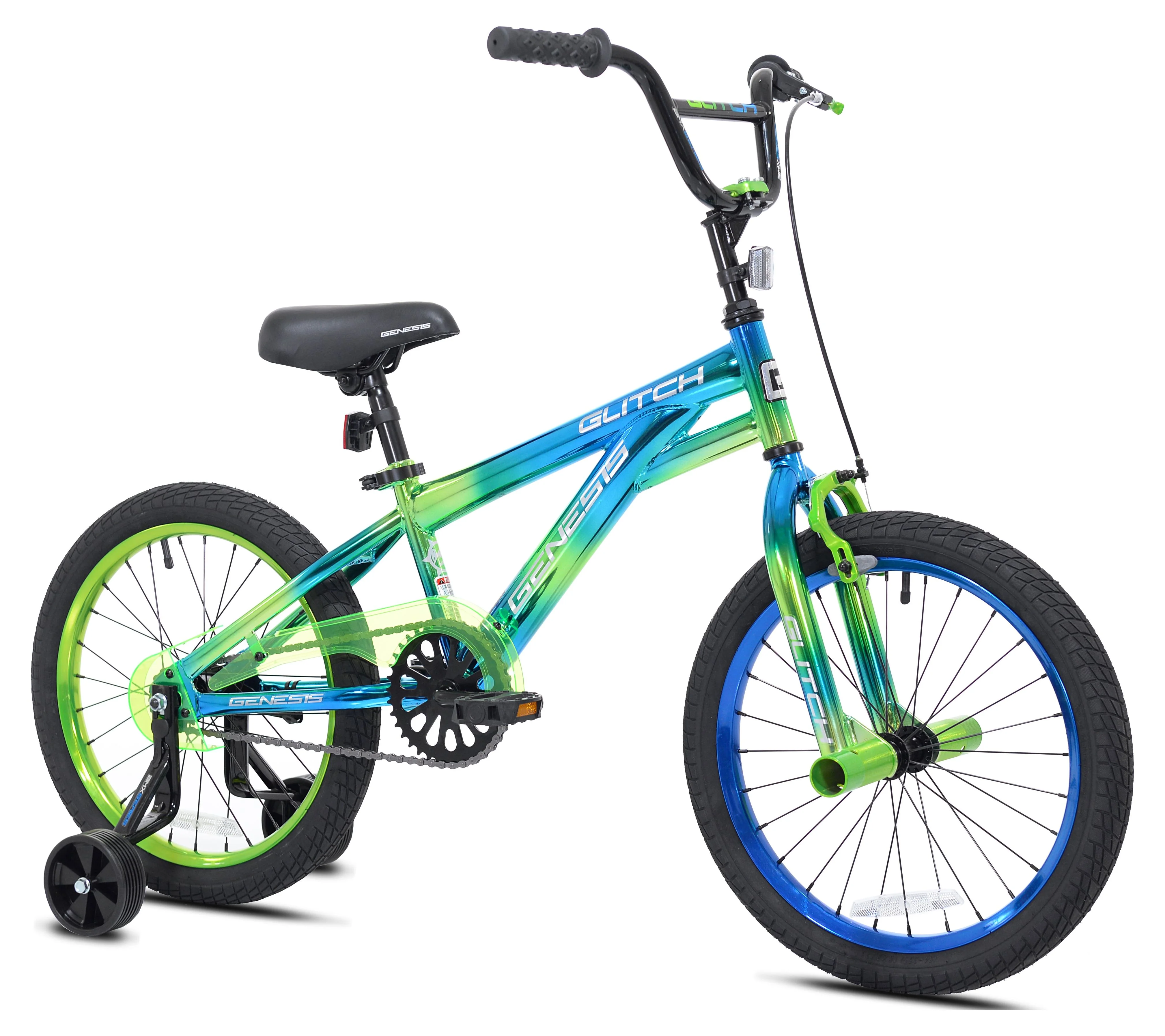 Genesis 18″ Glitch Boy’s BMX Bike, Blue/Green