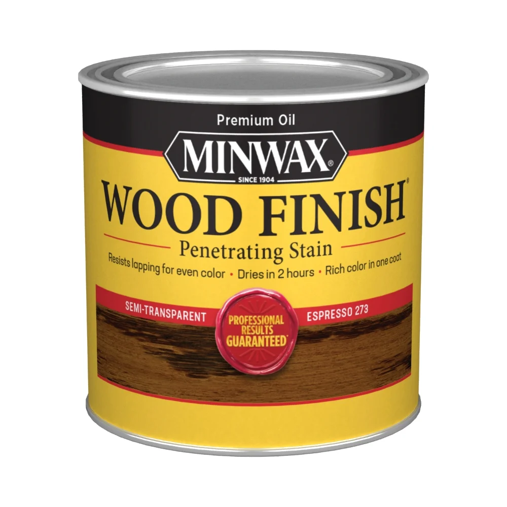 Minwax Wood Finish Penetrating Stain, Espresso Oil-Based, 1/2 Pint