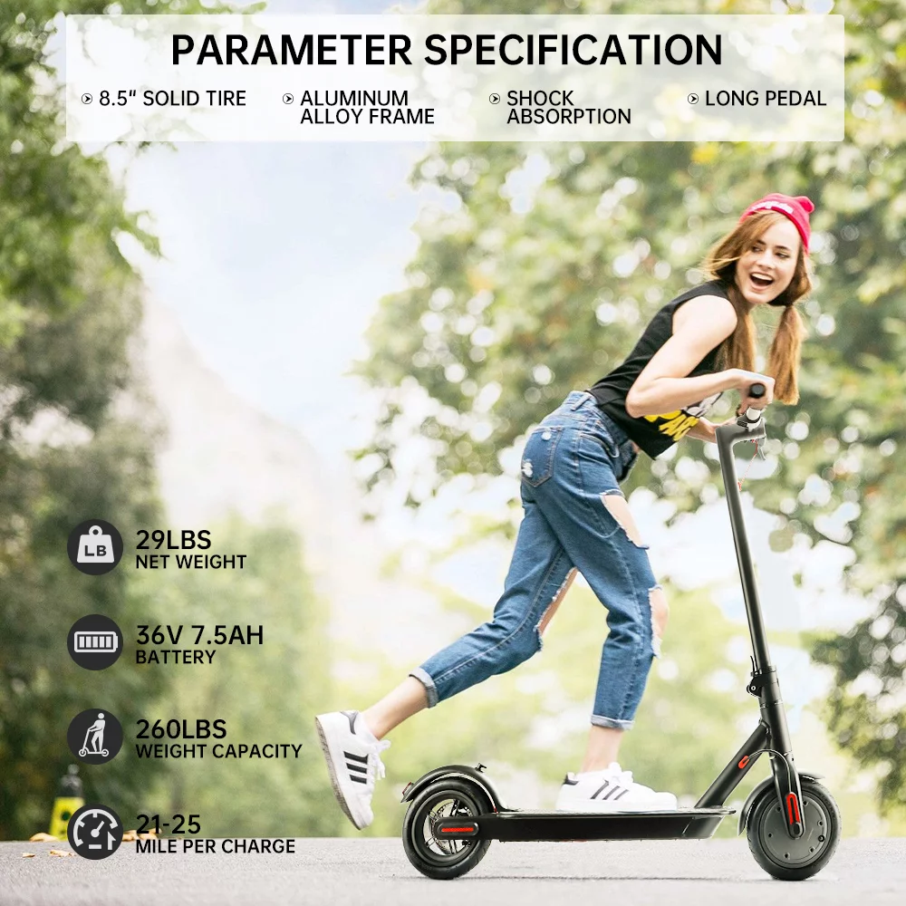 Mad Hornets 8.5″ Folding Electric Scooter 350W 35KM Range 30km/h Tool High-Torque For Adult City Commute App Control