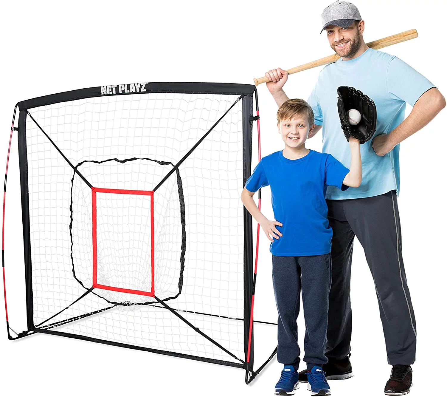 5′ x 5′ Baseball & Softball Practice Hitting & Pitching Net similar to Bow Frame, Great for All Skill Levels