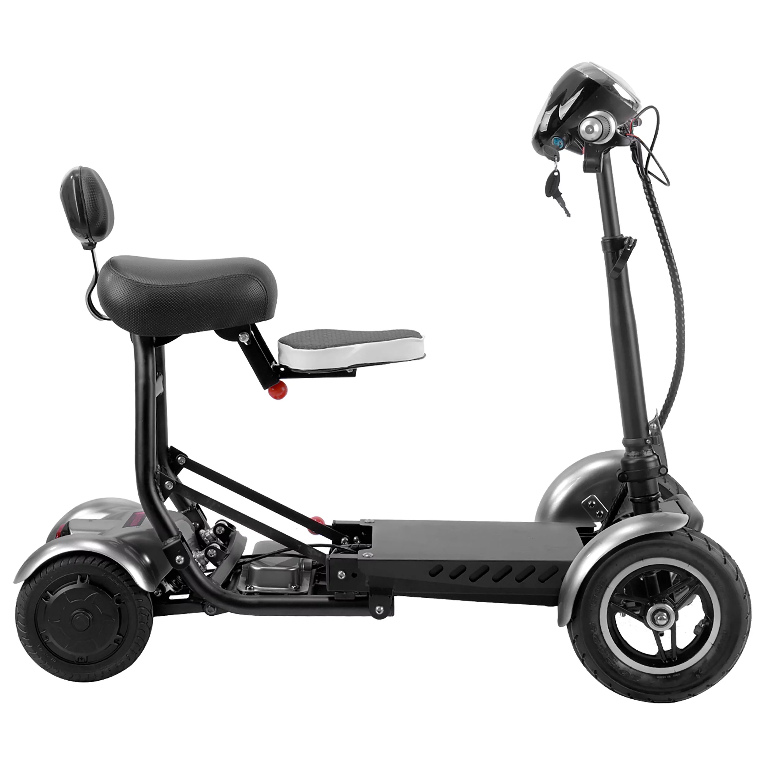 Bangeran 4 Wheel Foldable Electric Scooter, Adjustable Handlebar Up to 12 Miles – Carbonfiber