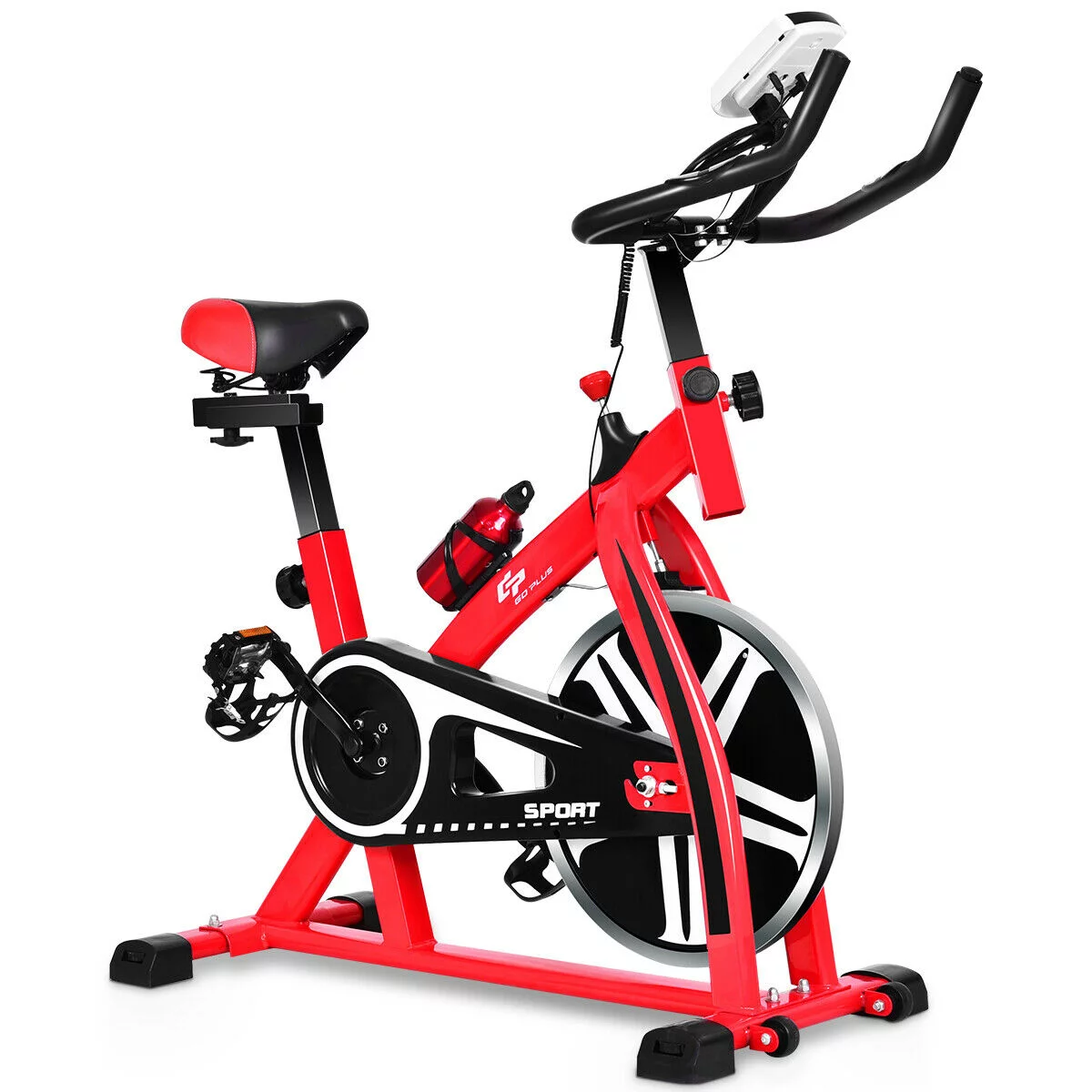 Costway Adjustable Exercise Bike Bicycle Cycling Cardio Fitness LCD w/ 18lb Flywheel