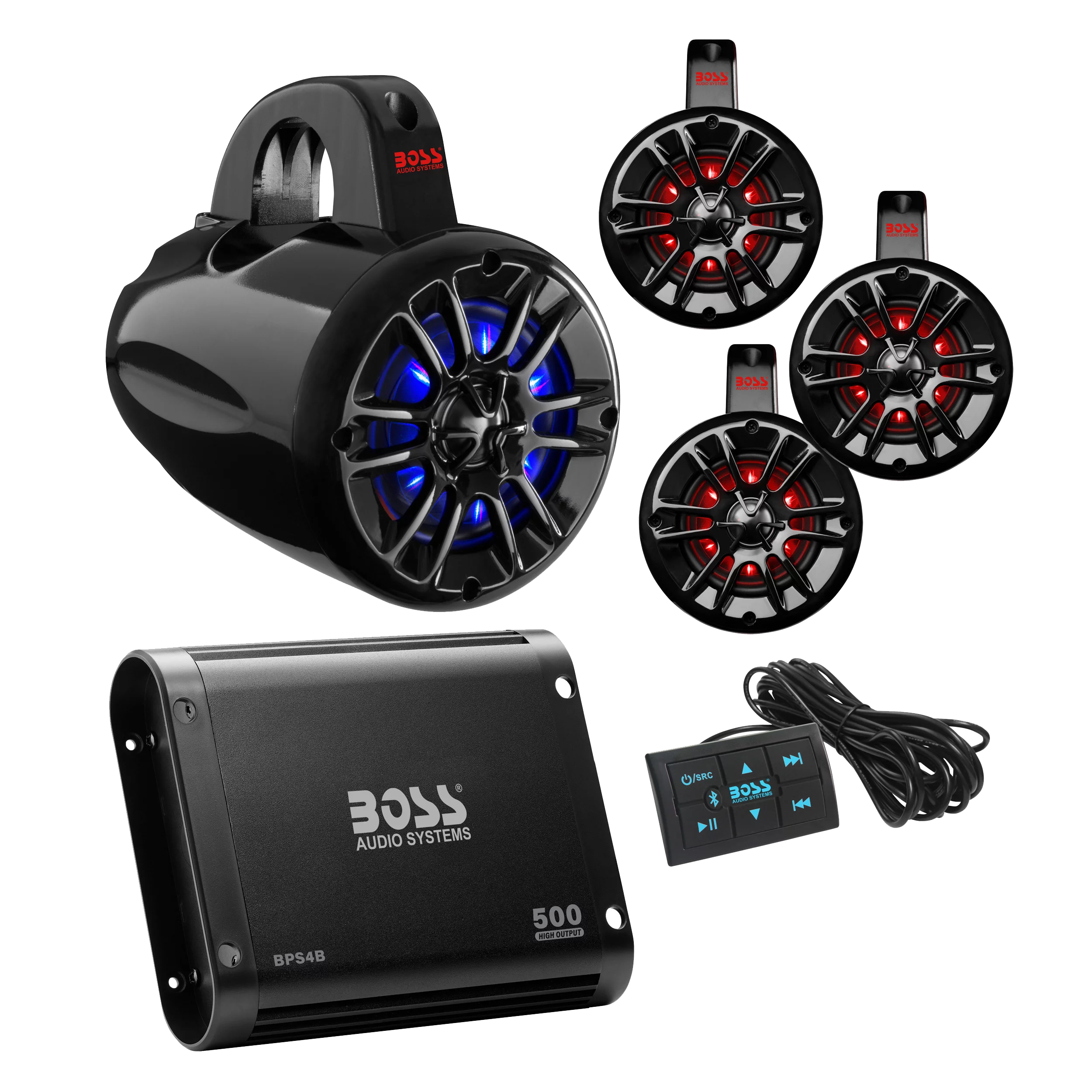 BOSS Audio Systems UNI4RGB UTV Marine Stereo Package | Certified Refurbished