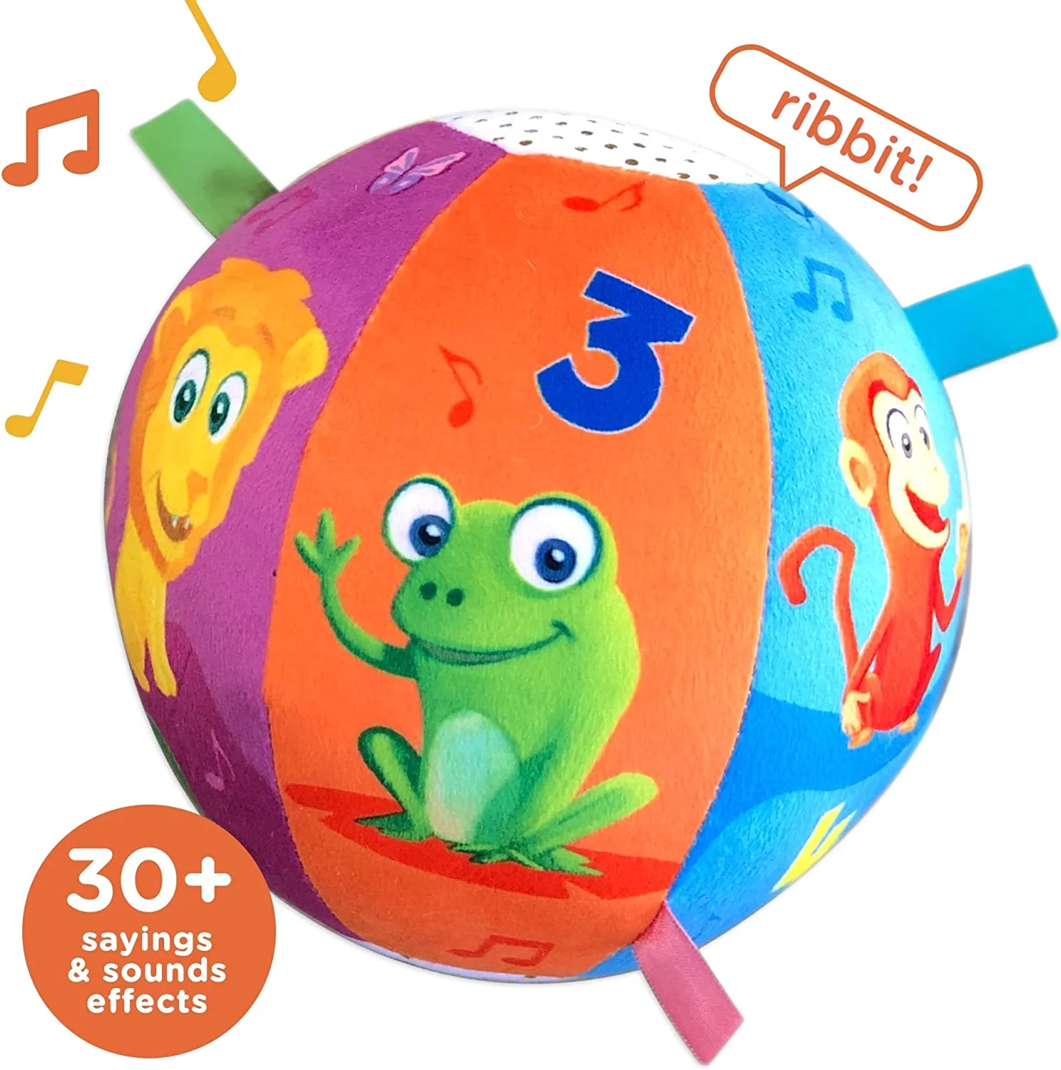 Move2Play, Toddler & Baby Ball with Music and Sound Effects, Plush Baby Toy for Ages 6 to 12 Months, Boy and Girl 1 Year Old Birthday Gift