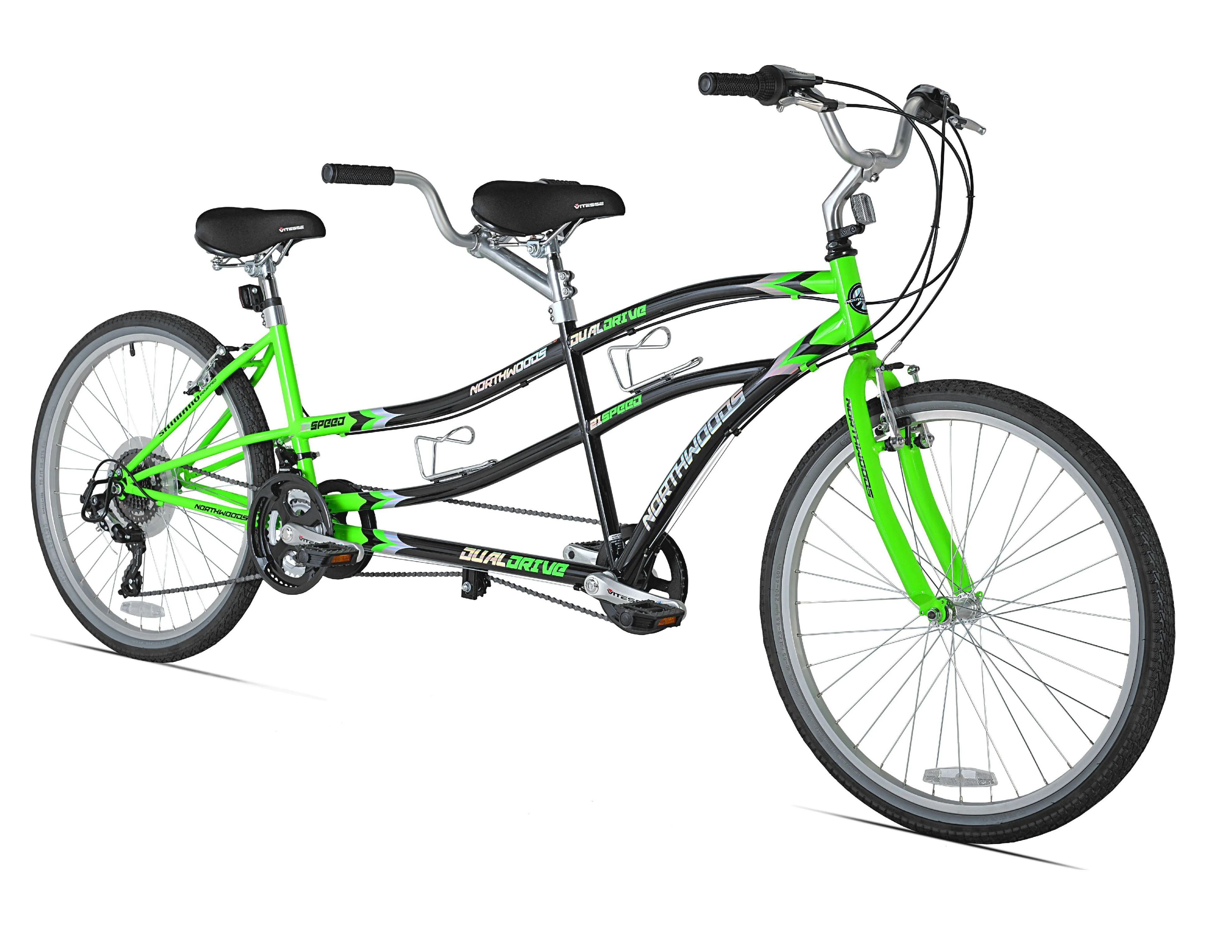 Kent Bicycles 26 In. North Woods 21-Speed Dual Drive Tandem Adult’s Bike, Green, Black