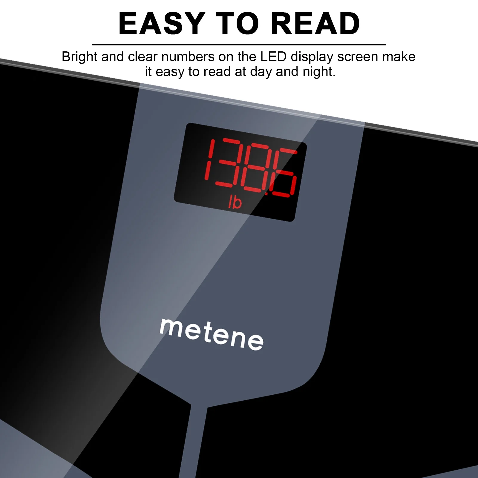 Metene Digital Body Weight Scale, Highly Accurate Bathroom Scale, Measures Weight up to 400 lbs, Includes Batteries