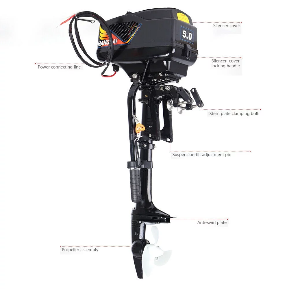 OUKANING 48V 1200W 5 HP Electric Trolling Motor Boat Engine Outboard Motor Marine