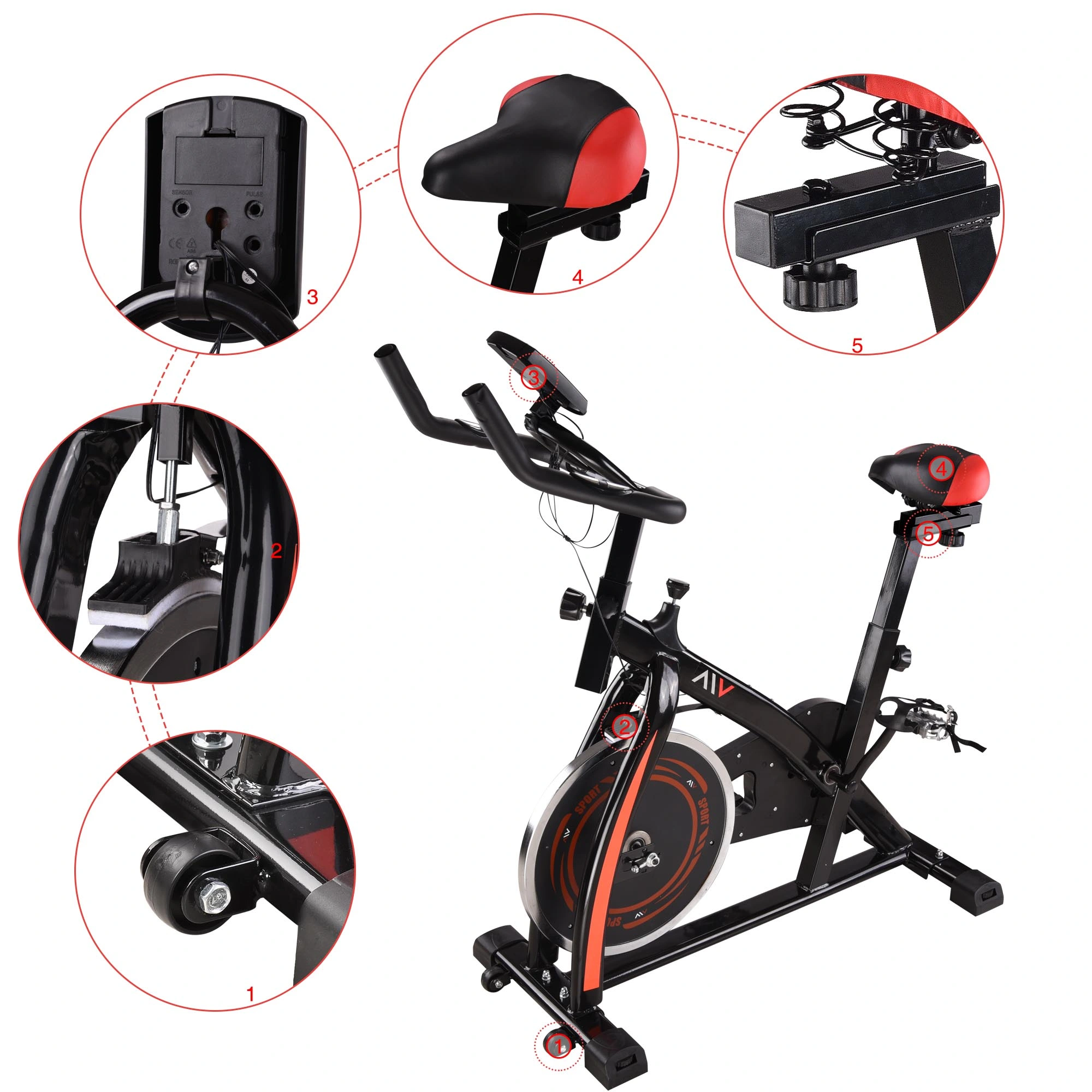 FEIKUQI Foldable Exercise Bike, Folding Stationary Upright Indoor Cycling Exercise Bike, Indoor Exercise Equipment, Black