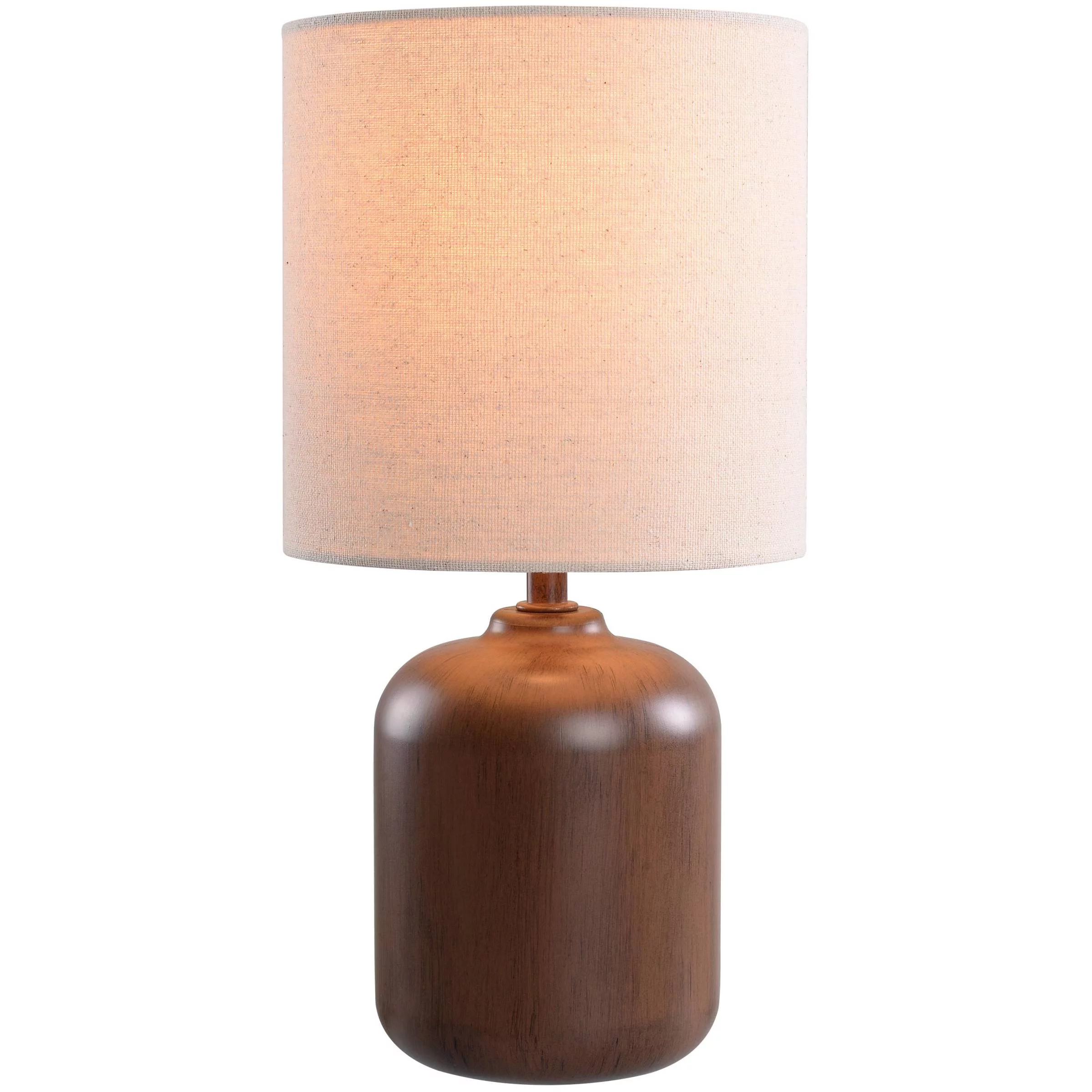 Mainstays Mini Faux Wood Table Lamp with Shade 12.75″H-Wood Finish and Traditional Style