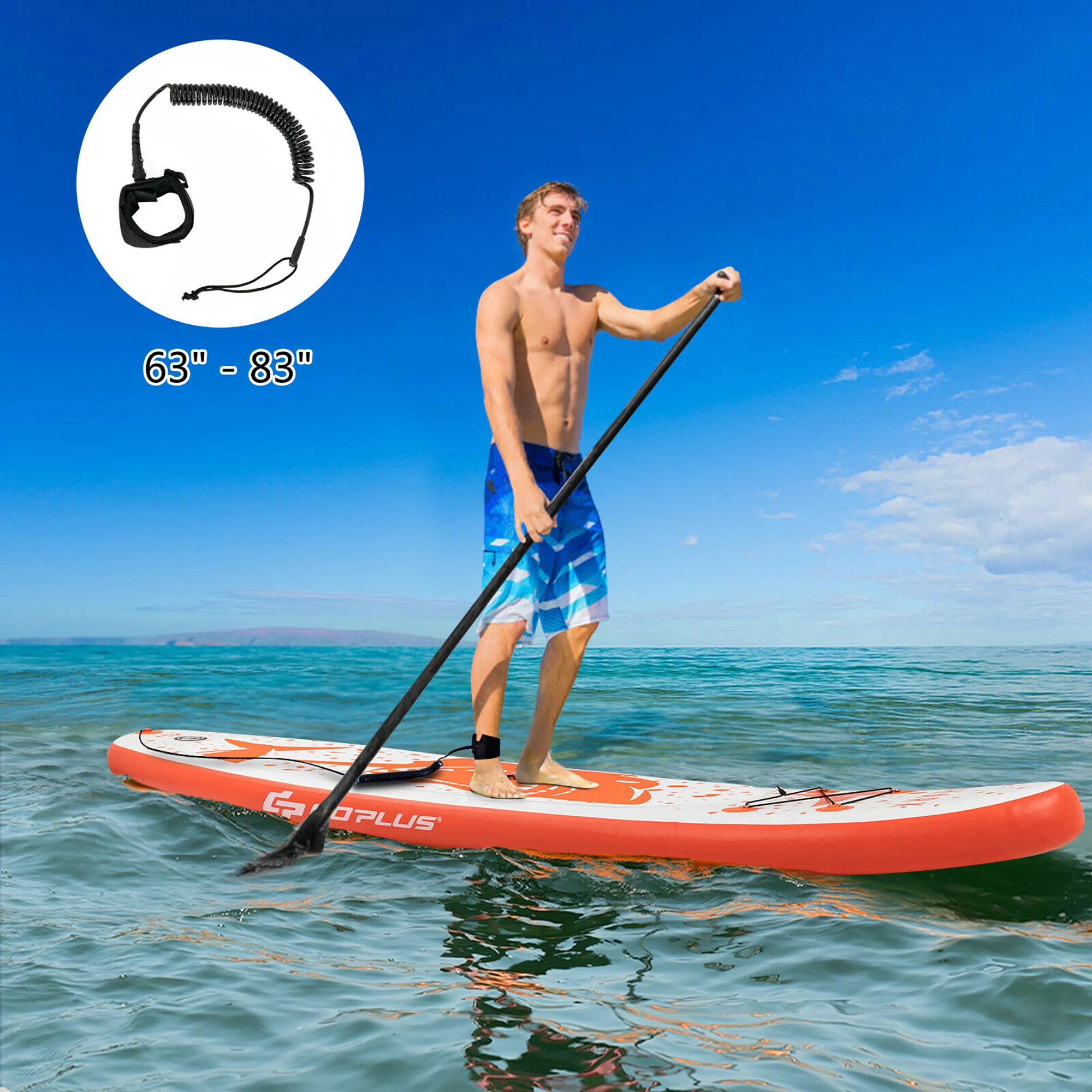 Goplus 11′ Inflatable Stand Up Paddle Board with Backpack Aluminum Paddle Pump