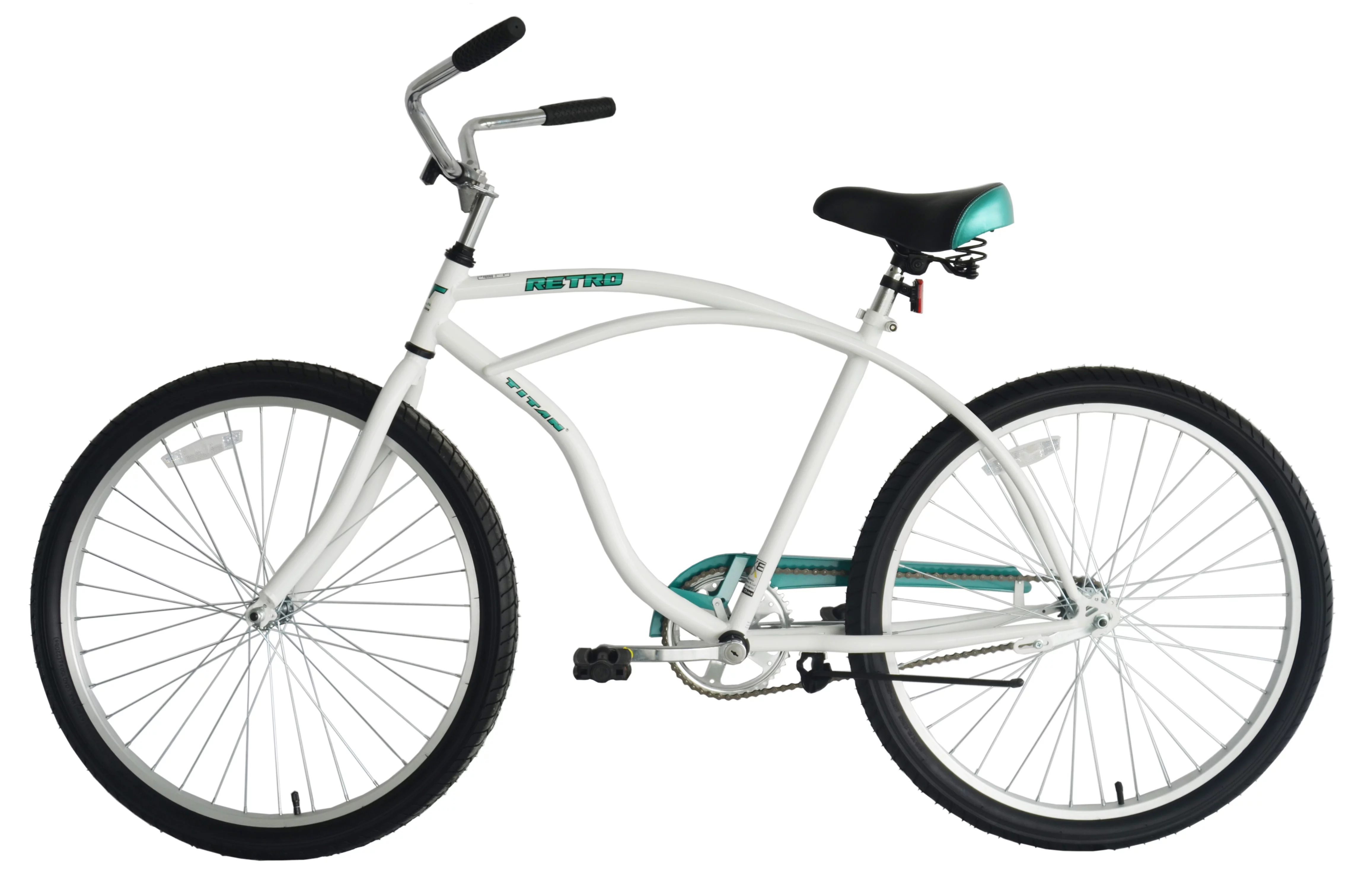 TITAN Retro Beach Cruiser Bicycle for Men Women with 19 Inch Steel Frame, Wide Bike Seat & Adjustable Handlebars