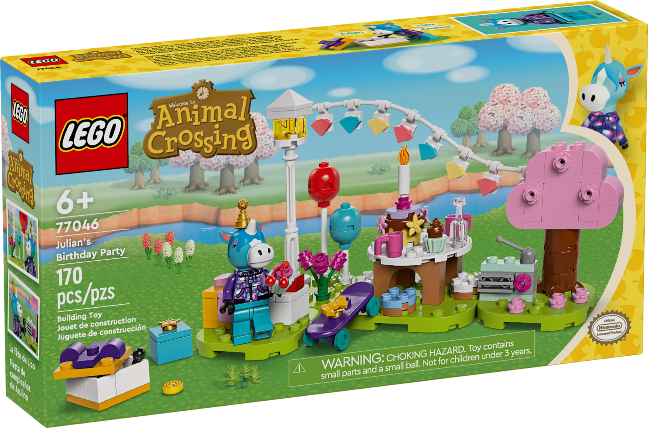 LEGO Animal Crossing Julian’s Birthday Party Video Game Toy for Kids, Animal Crossing Toy from the Video Game Series with Horse Toy Minifigure, Birthday Gift for Girls and Boys Ages 6 and Up, 77046