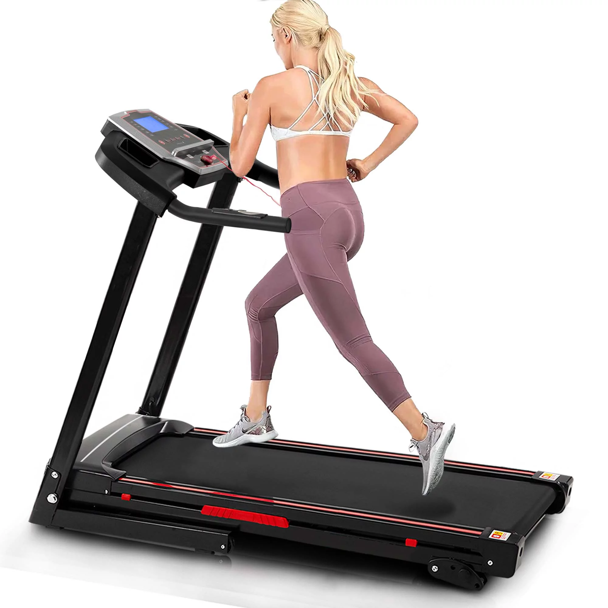 Aukfa 3.5 HP Folding Treadmill with Incline for Home Office Workout, 300 lbs+ Capacity, Green