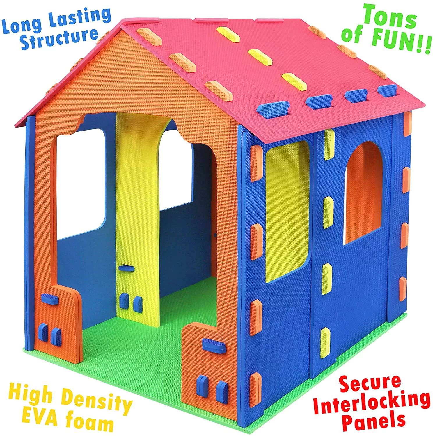 Click N’ Play Giant Kids Foam Playhouse Play Tent for Boy and Girls Indoor and Outdoor, Interlocking Eva Foam Tiles.