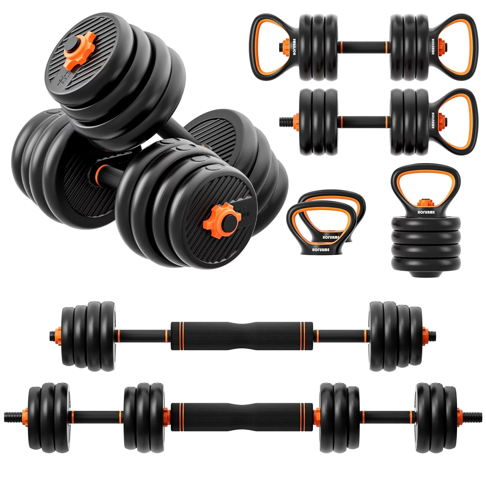 Peradix 77lbs Adjustable Dumbbell Set, Free Weights Dumbbells Set for Lifting Workout Gym Home Fitness , Black