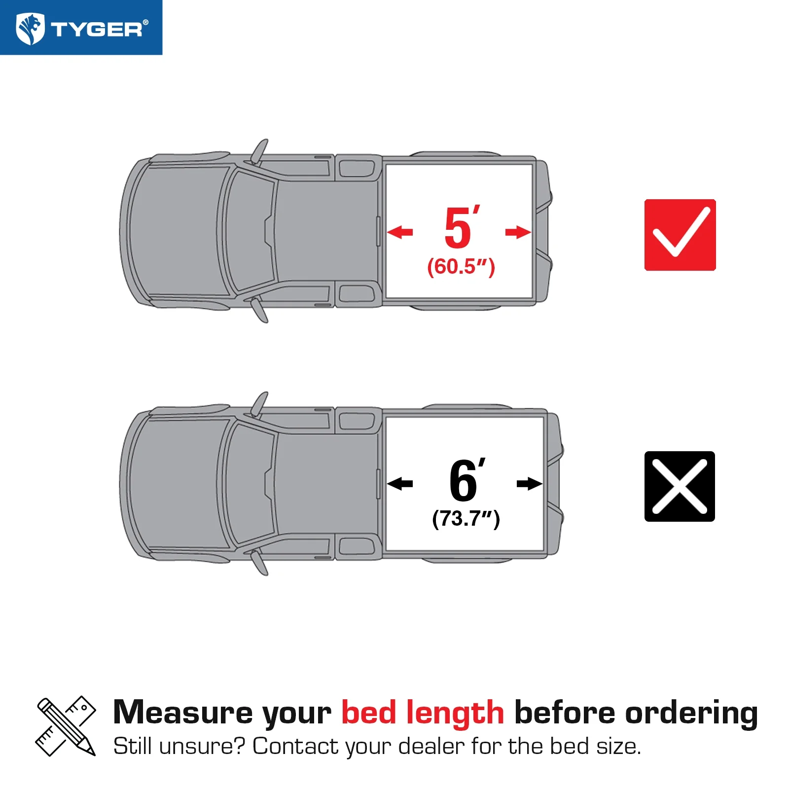 Tyger Auto T3 Soft Tri-fold Truck Bed Tonneau Cover Compatible with 2016-2023 Toyota Tacoma | 5′ Bed | TG-BC3T1630 | Vinyl