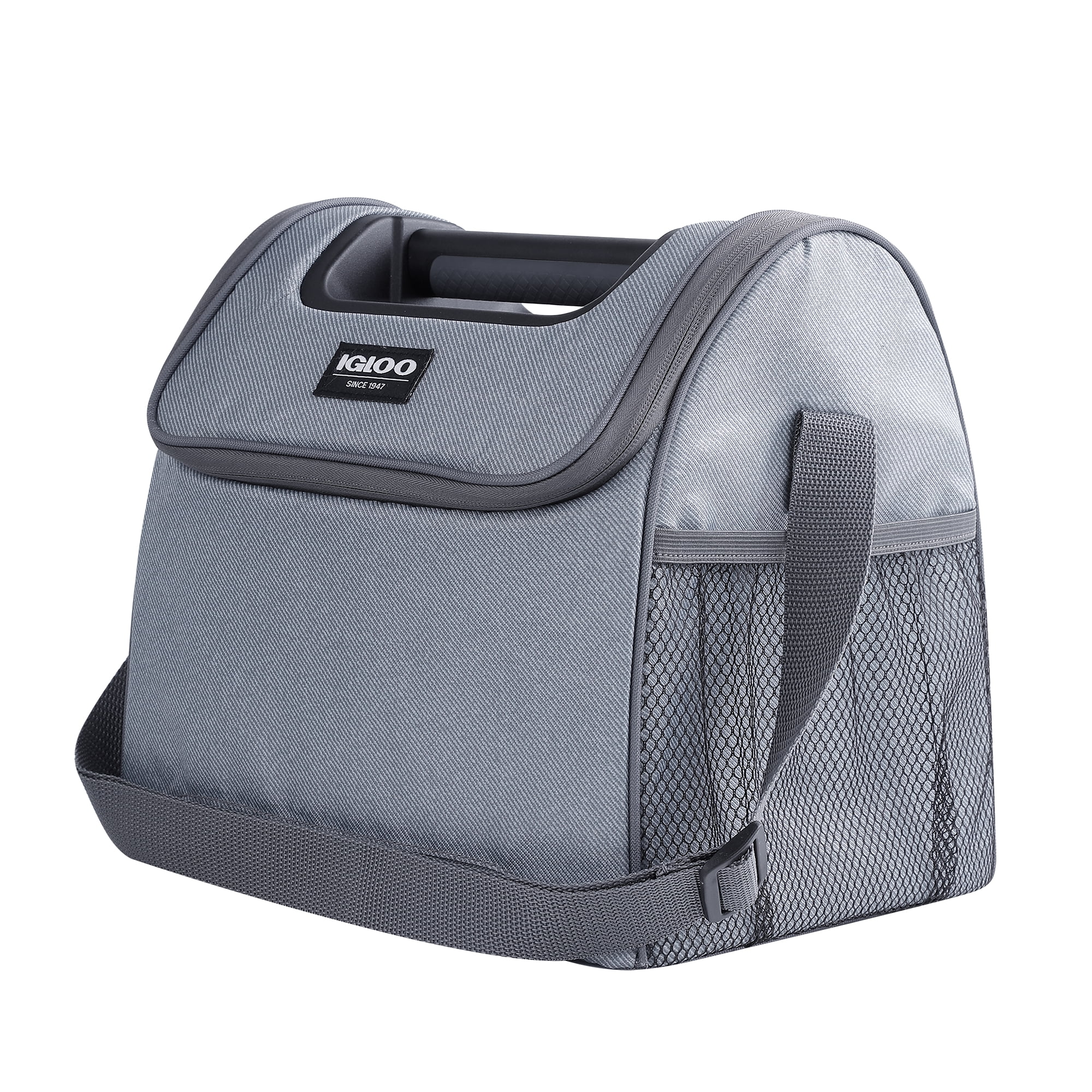 Igloo Laguna Gripper Soft Sided 18 Can Cooler, Gray Twill with Ibiza Blue