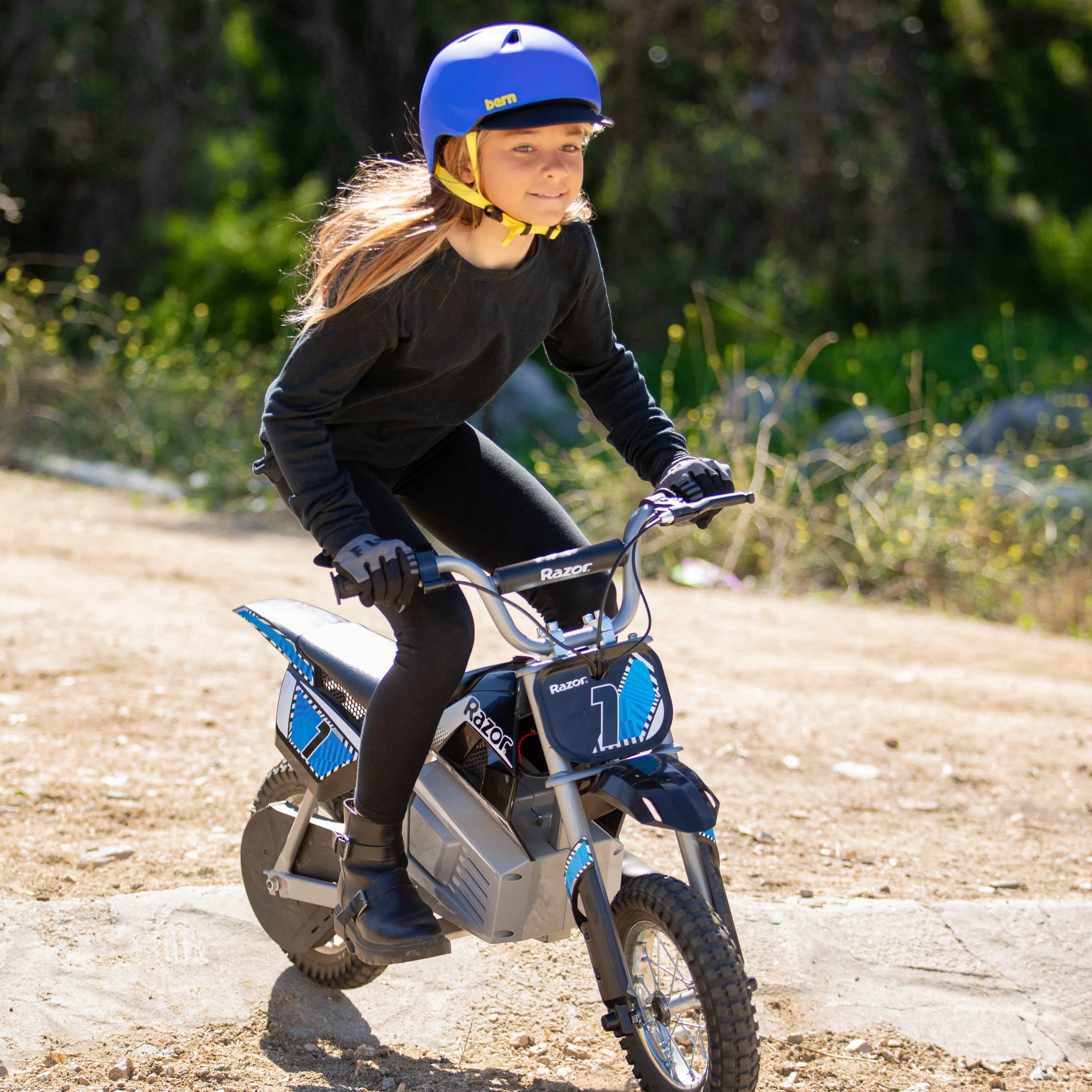 Razor Dirt Rocket MX350 – Blue, up to 14 mph, 24V Electric-Powered Dirt Bike for Kids 13+