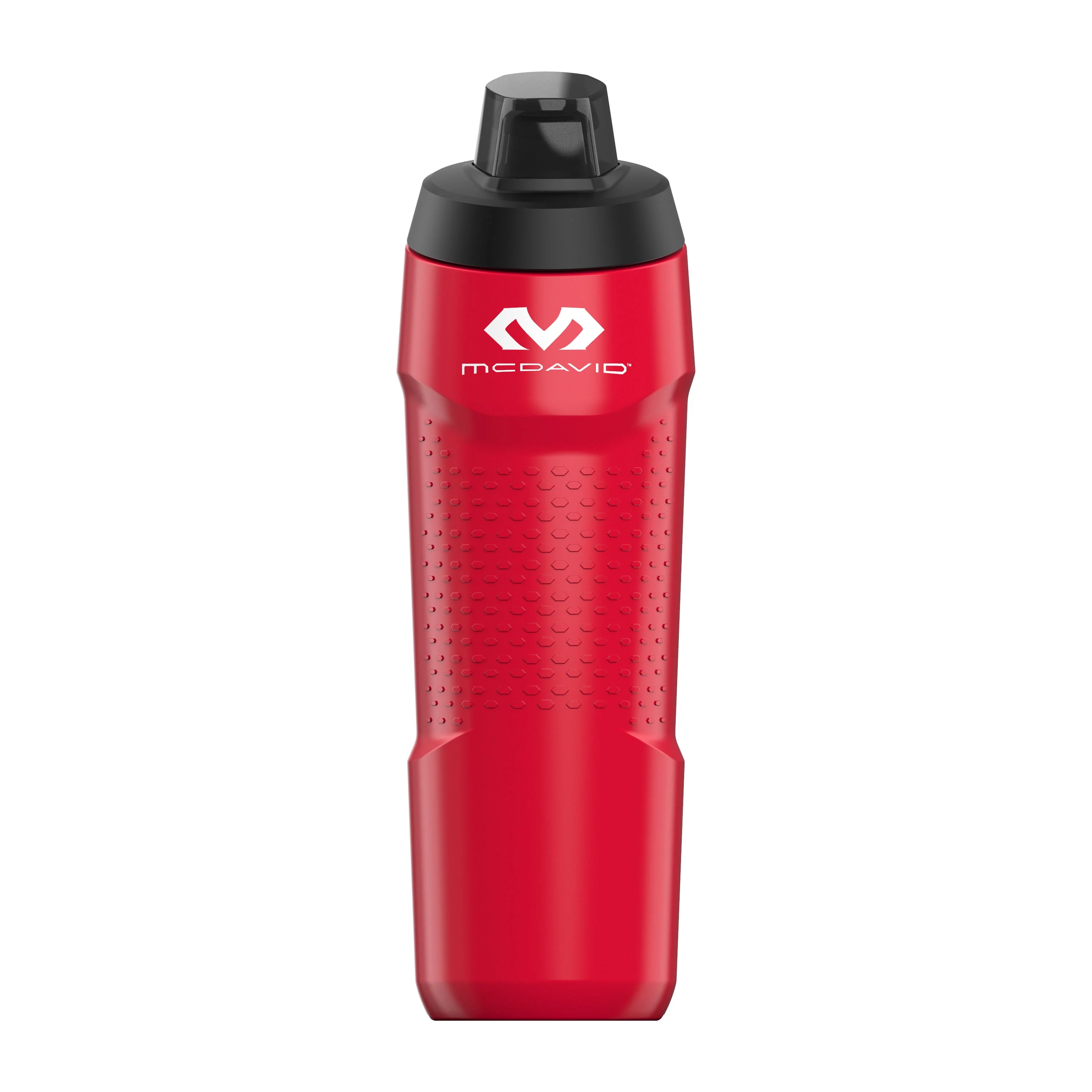 McDavid Sport Gamer 32 Fluid Ounce / 0.95L Squeeze Water Bottle, Black/Red